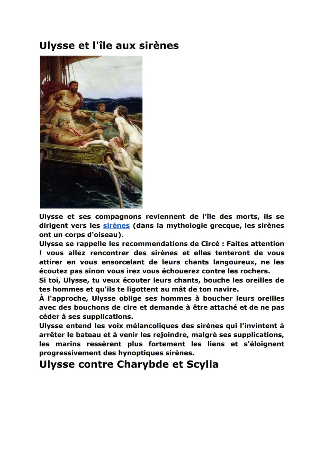 # Odyssée, les voyages d'Ulysse
Qui est Ulysse ?
Ulysse est le personnage principal de livre de l'Odyssée écrit par
Homère qui relate les