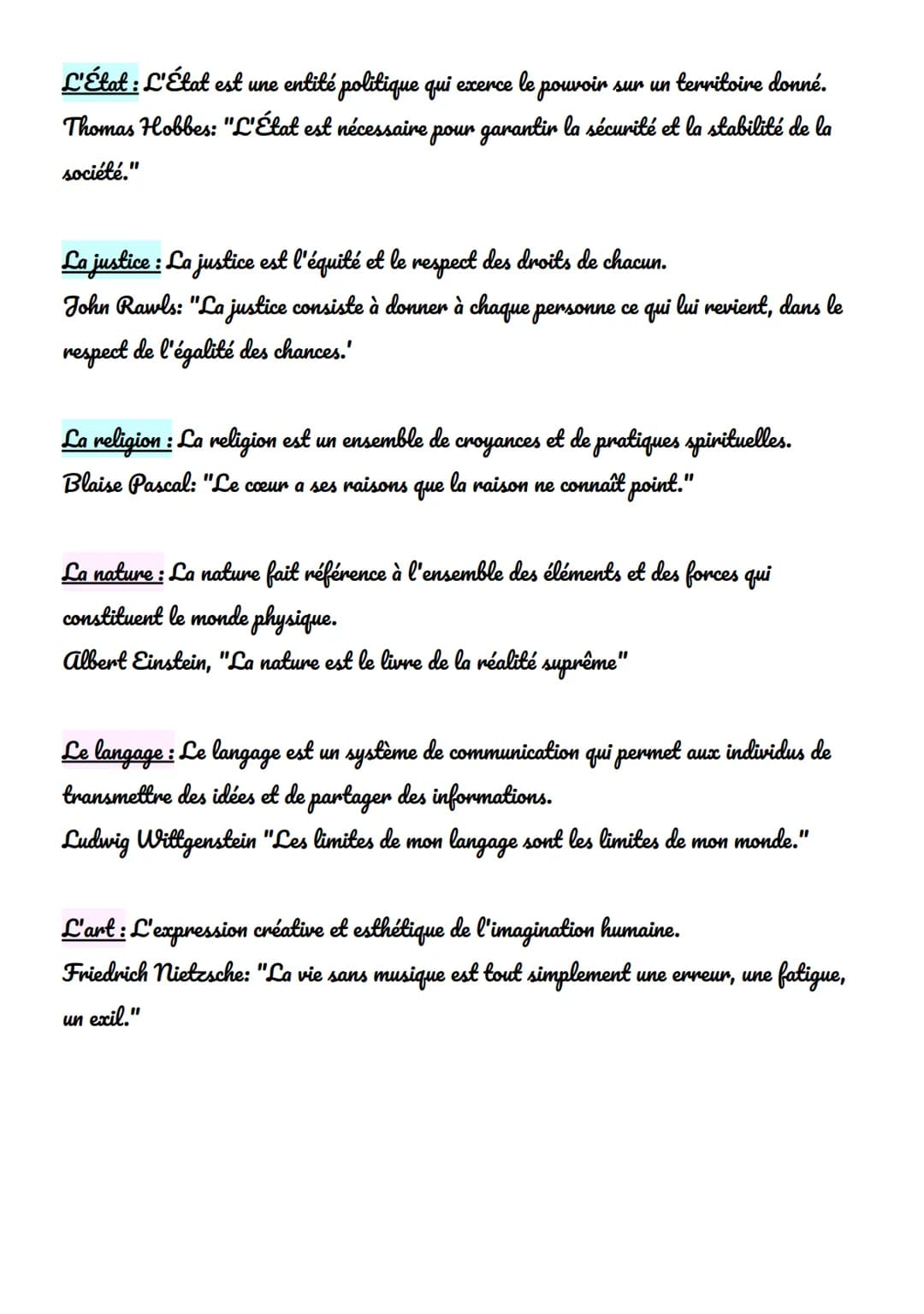 Définition des notions de philosophie
Le bonheur : Le bonheur est un état de satisfaction et d'épanouissement personnel.
Aristote: Le bonhe
