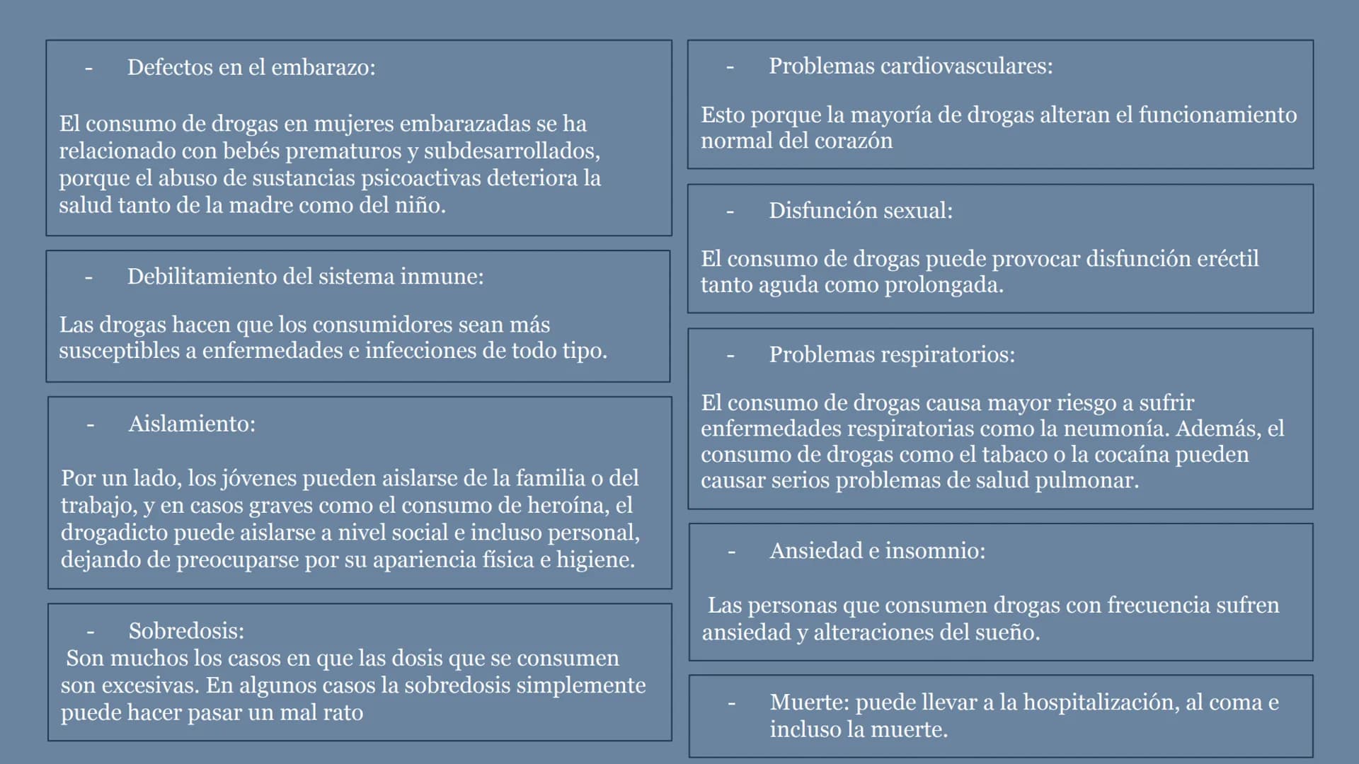 # Drogodependencias # ¿Qué son las drogas?
Normalmente se usa para referirse a
una sustancia usada sin fines
terapéuticos, autoadministrada