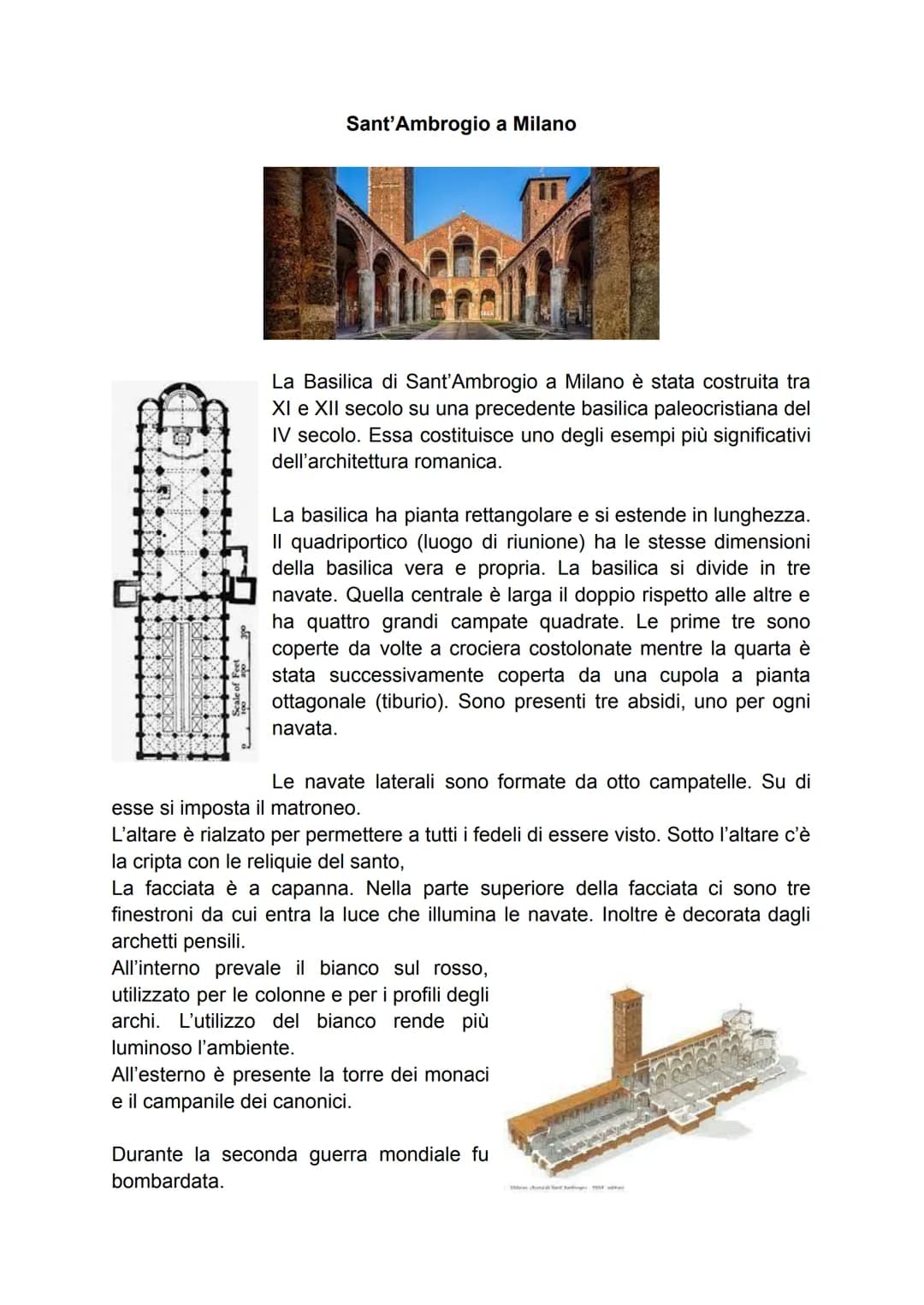 # Sant'Ambrogio a Milano
La Basilica di Sant'Ambrogio a Milano è stata costruita tra
XI e XII secolo su una precedente basilica paleocristi