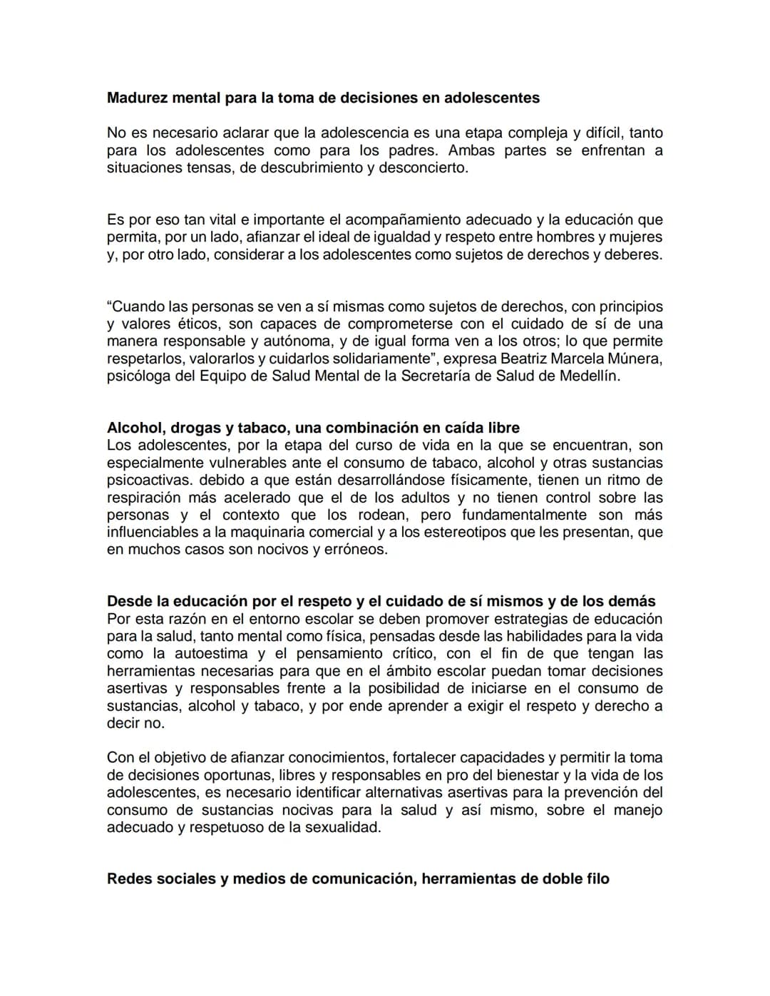 # Madurez mental para la toma de decisiones en adolescentes
No es necesario aclarar que la adolescencia es una etapa compleja y difícil, ta