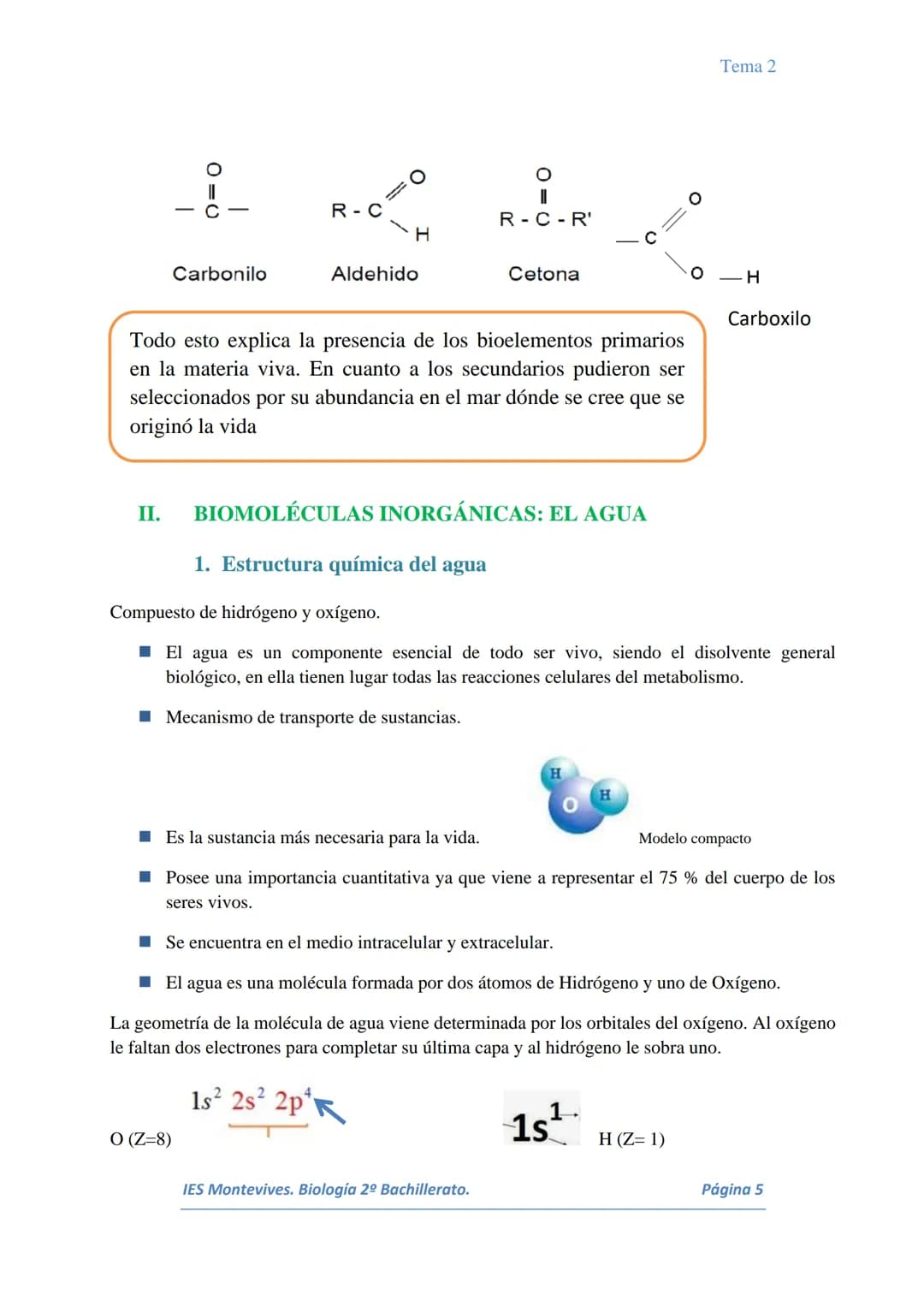 # Tema 1
# TEMA 1 Bioelementos. Agua y Sales Minerales
I. BIOELEMENTOS Y PRINCIPIOS INMEDIATOS
Todo el universo conocido está formado por