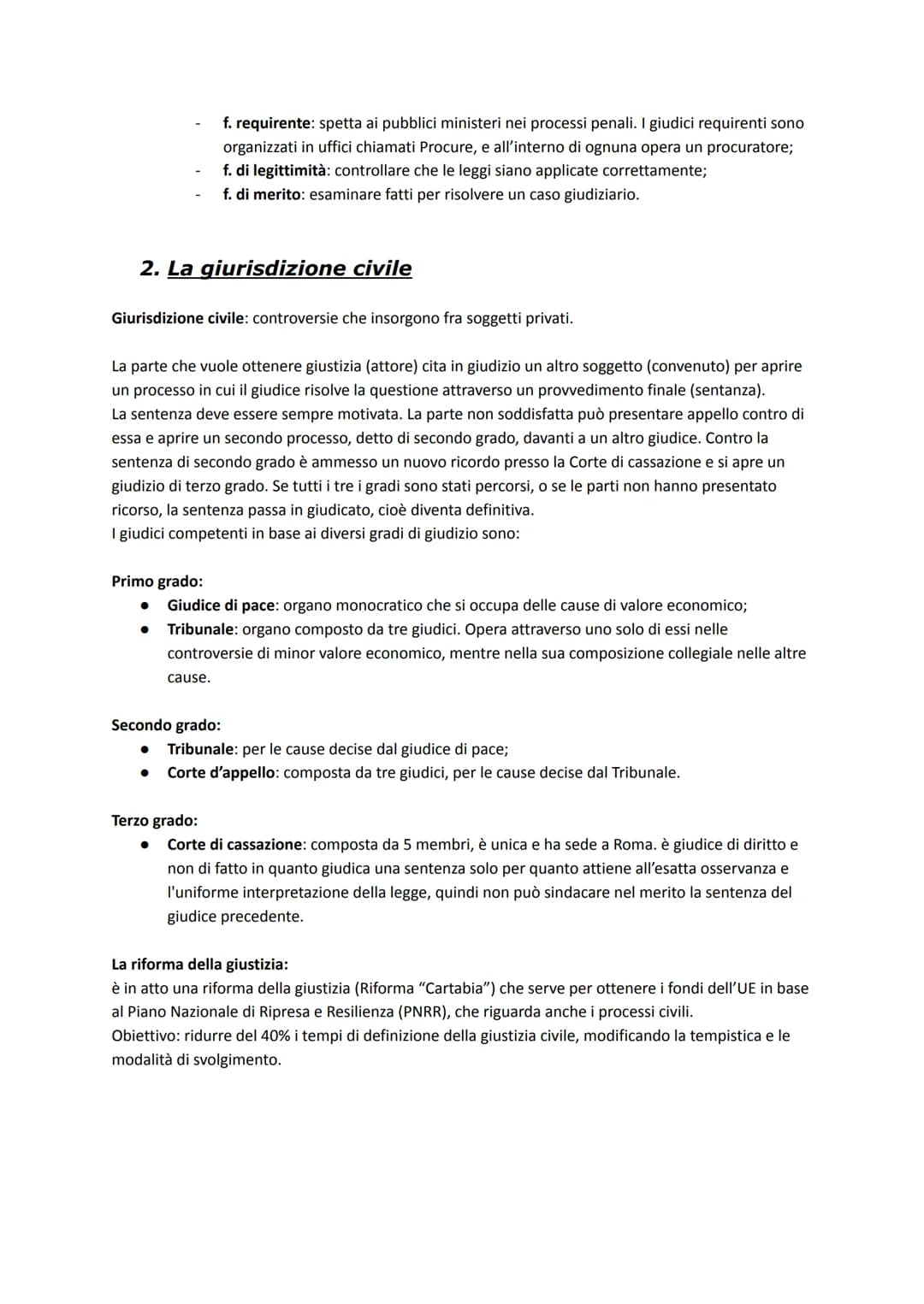 # LA FUNZIONE GIUDIZIARIA: LA MAGISTRATURA
1. Il ruolo dei magistrati e la loro posizione costituzionale
Funzione giurisdizionale: consist
