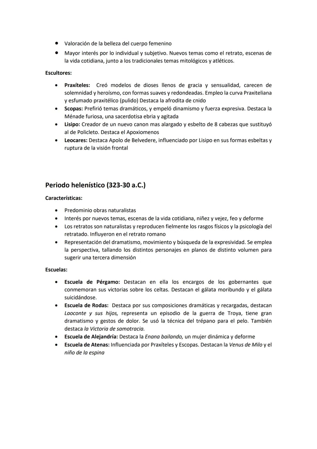 # Características generales escultura griega
La escultura griega tuvo una evolución considerable entre los periodos arcaico y helenístico,