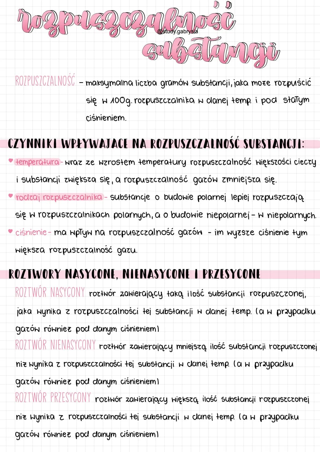 ro g price c 2
@study.gabrysia
cubatangi
ROZPUSZCZALNOŚĆ - maksymalna liczba gramów substancji, jaka moze rozpuścić
się w 100g. rozpuszczal