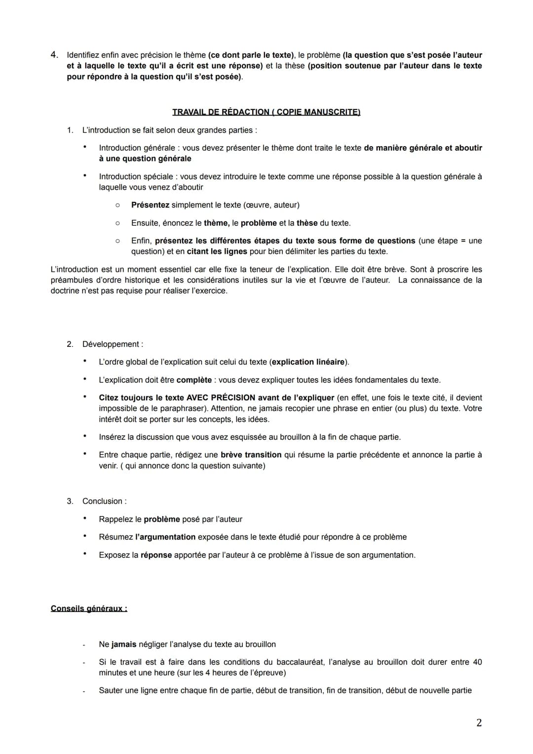 # MÉTHODOLOGIE DE L'EXPLICATION DE TEXTE EN PHILOSOPHIE
TRAVAIL PRÉPARATOIRE (BROUILLON)
1. Premier moment: En philosophie: IL N'Y A PAS D