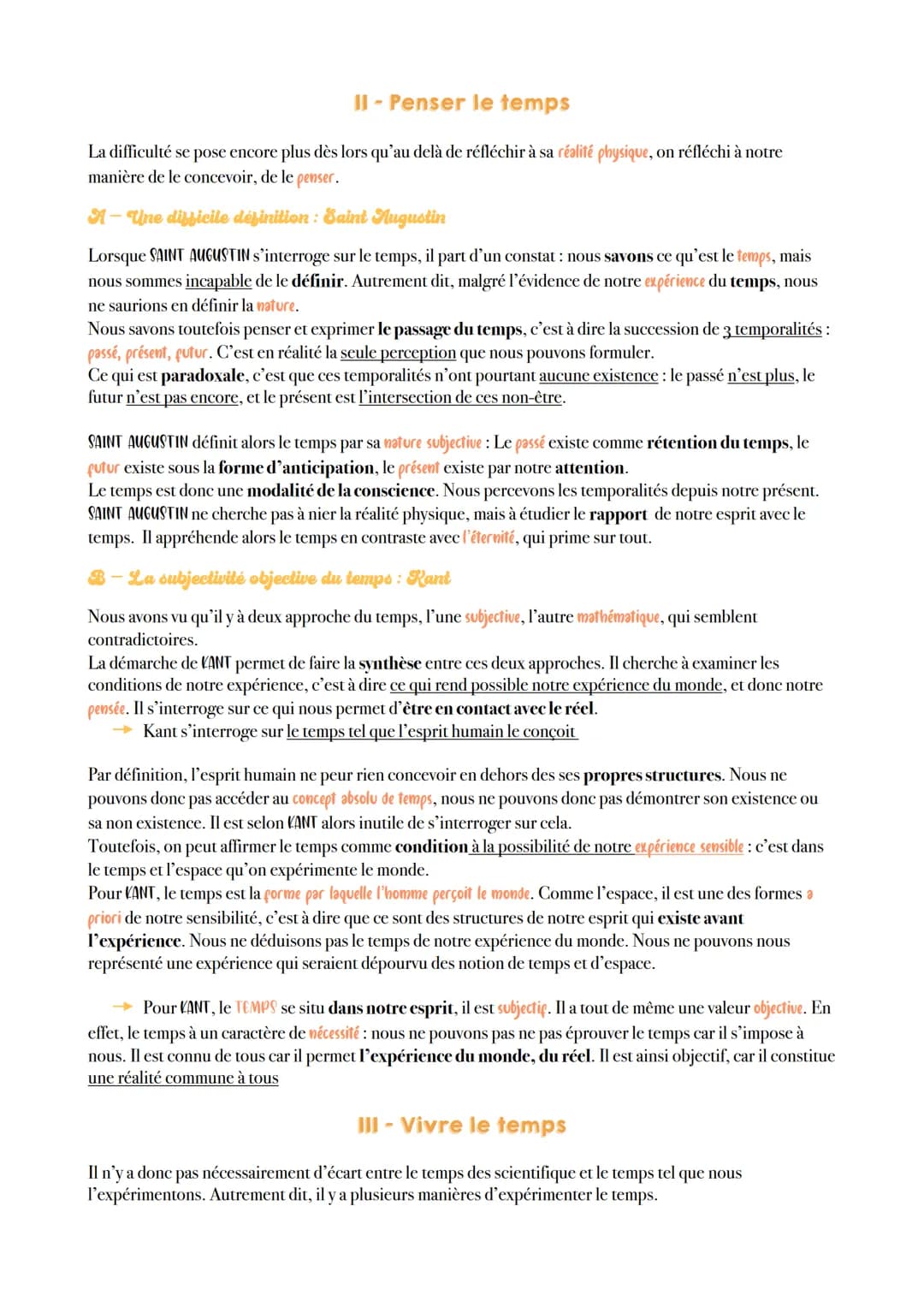C H A P I T R E 14
LE TEMPS Le temps est une dimension de notre réalité, celle qui se manifeste dans le fait que toutes les choses ne
cesse