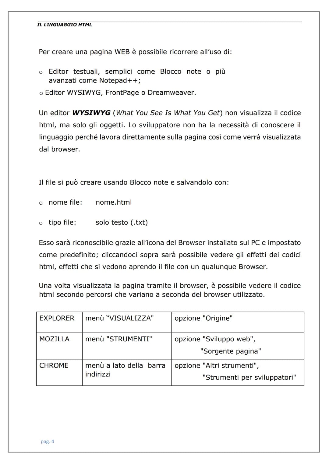 # LINGUAGGIO
HTML IL LINGUAGGIO HTML
Indice
Introduzione ................................................................................