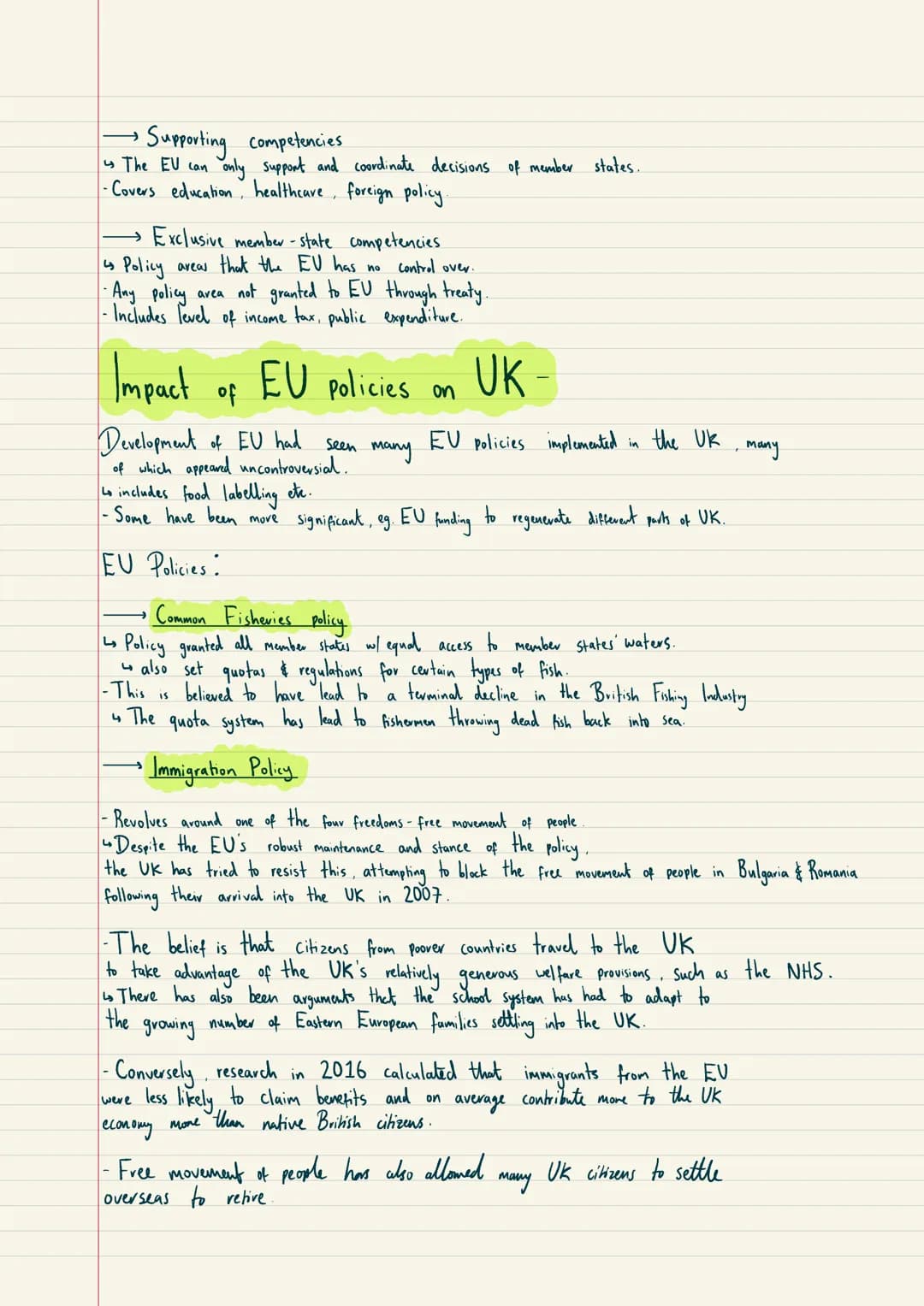 # The EU # H/W The European Union
- The EU is a political and economic union of a group of European countries.
↳ It is supranational, meani
