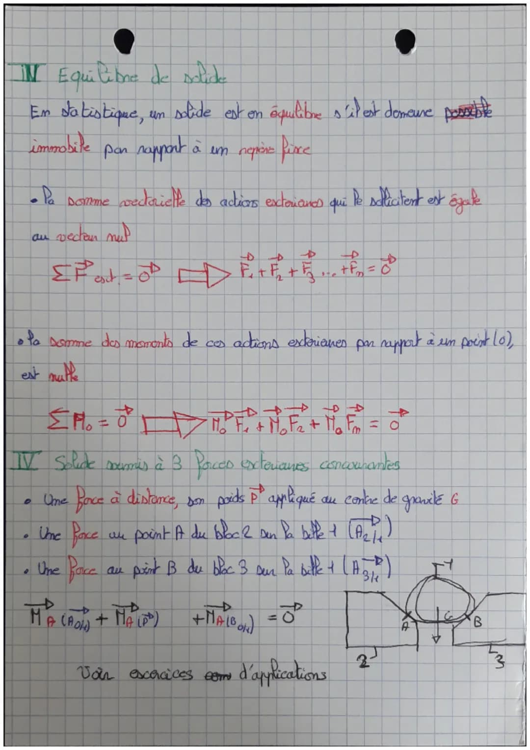 # 12D 12D comportament
mécanique
I- notion d'un moment
Be moment d'une face $\overrightarrow{F}$ par rapport au point O, est égal au
produi