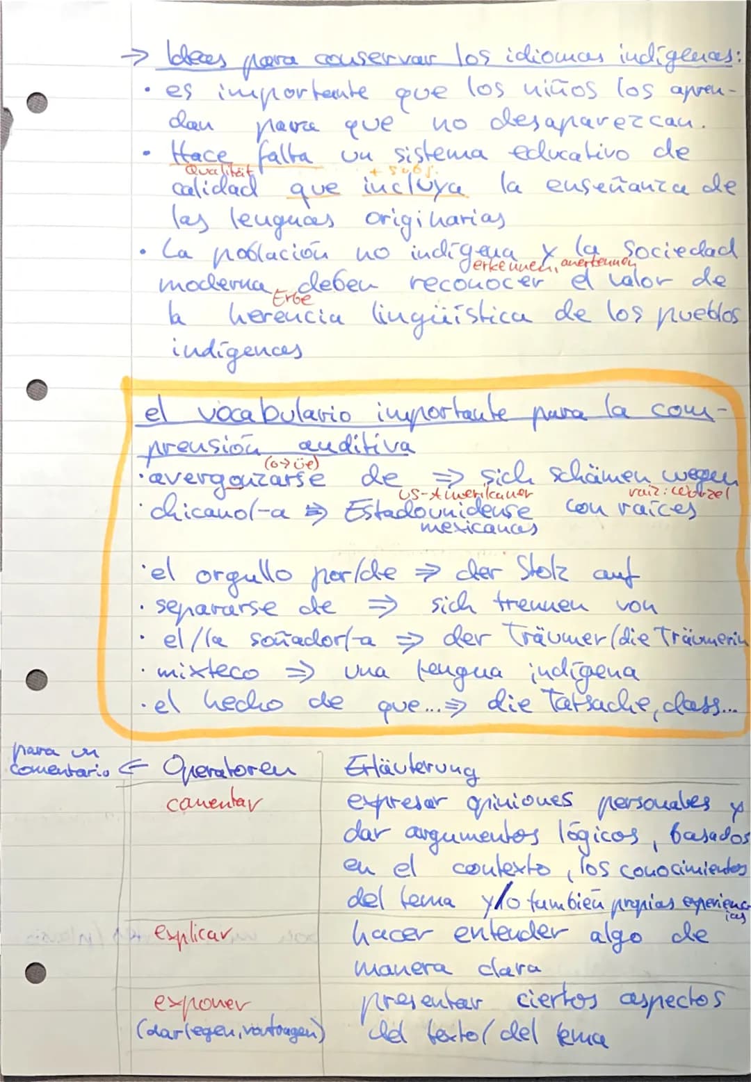 # el tercer examen de Español
→ Relos y oportunidades de la diversidad
étnica en Catinoamérica
[el contenido:
El valor de la herencia li
