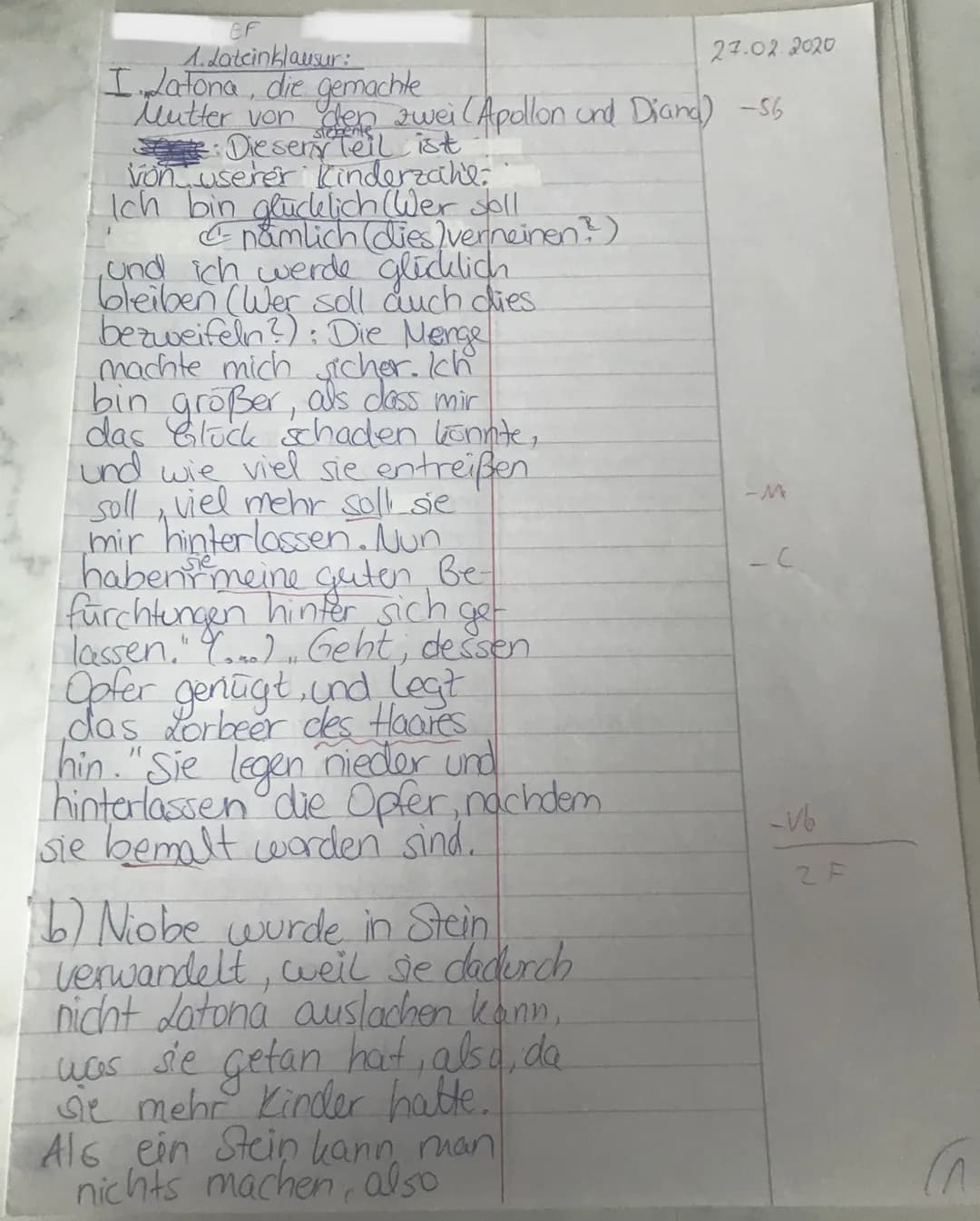 Angaben
191 illa: Gemeint ist Latona
192 uterus, -i m.: hier: Kinderzahl
195 quam cui: ... als dass mir...
196 ut: trotz Konjunktiv mit