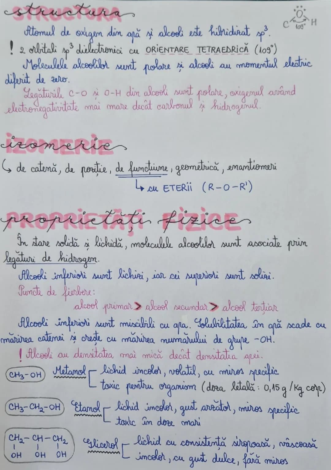 # ALCOOLİ
ALCOOL DE LEMN
(CH₃-OH)→ sovent pentru grăsimi, lacuri si vopsele; combustibil, ca materie
METANOL (ALCOOL METILIC) primă pt. obți