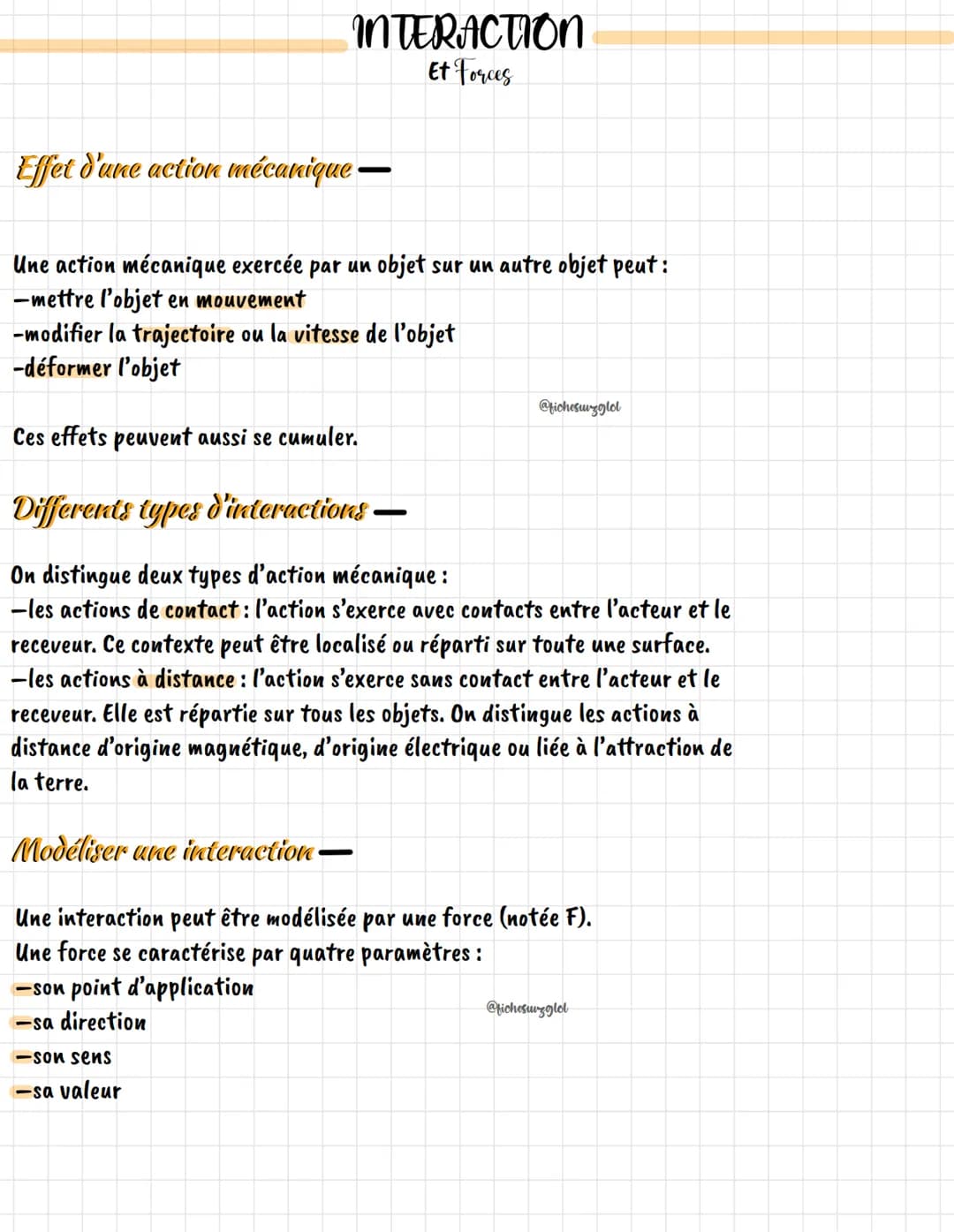 # INTERACTION
Et Forces
Effet d'une action mécanique
Une action mécanique exercée par un objet sur un autre objet peut:
-mettre l'objet en