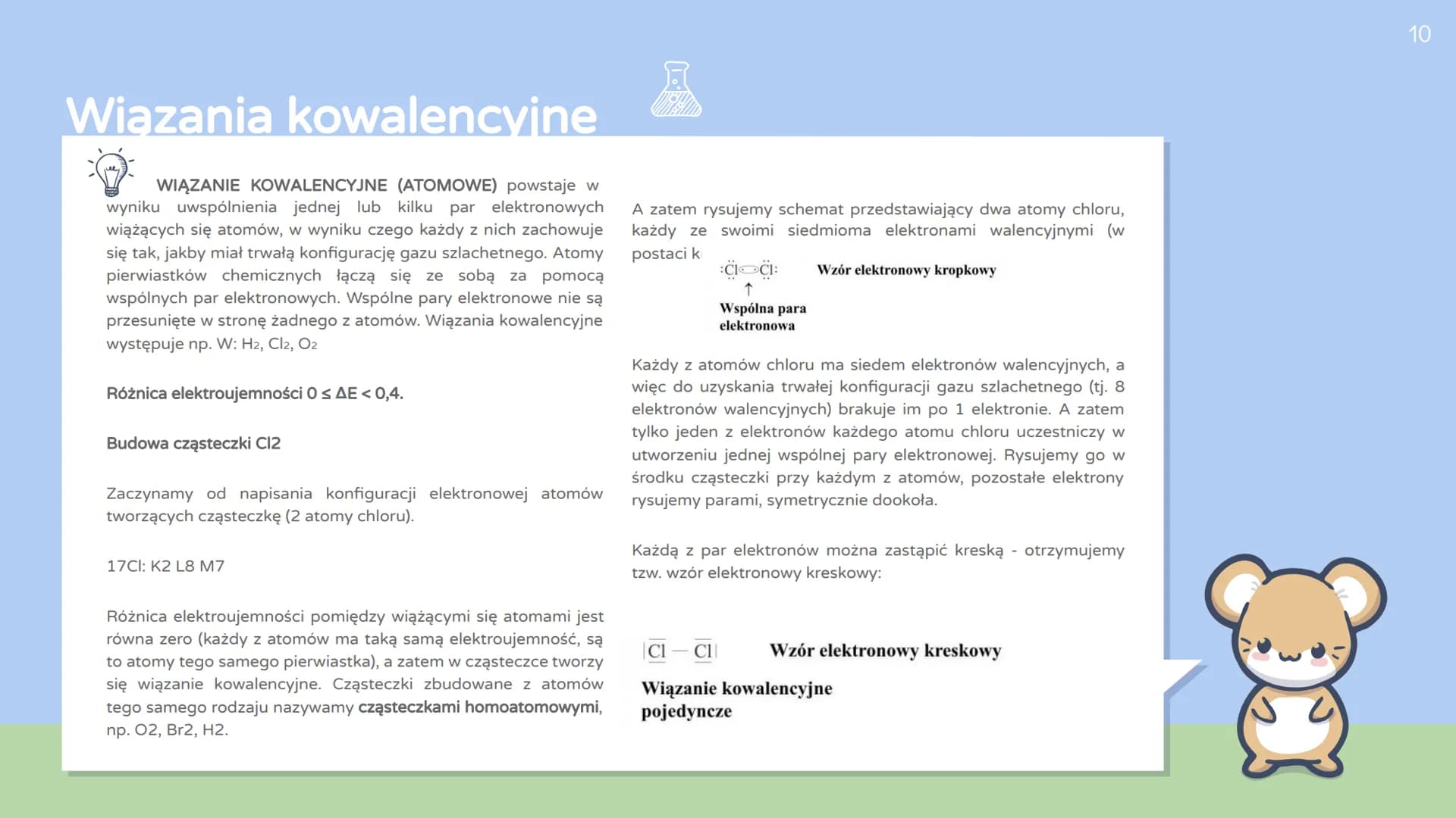 # Wiązania chemiczne # Elektroujemność według Paulinga
1
H
2,1 2
Li Be
1,0 1,5
Na Mg
0,9 1,2
3 4 5 6 7 8 9 10 11 12
K Ca Sc Ti V Cr Mn Fe