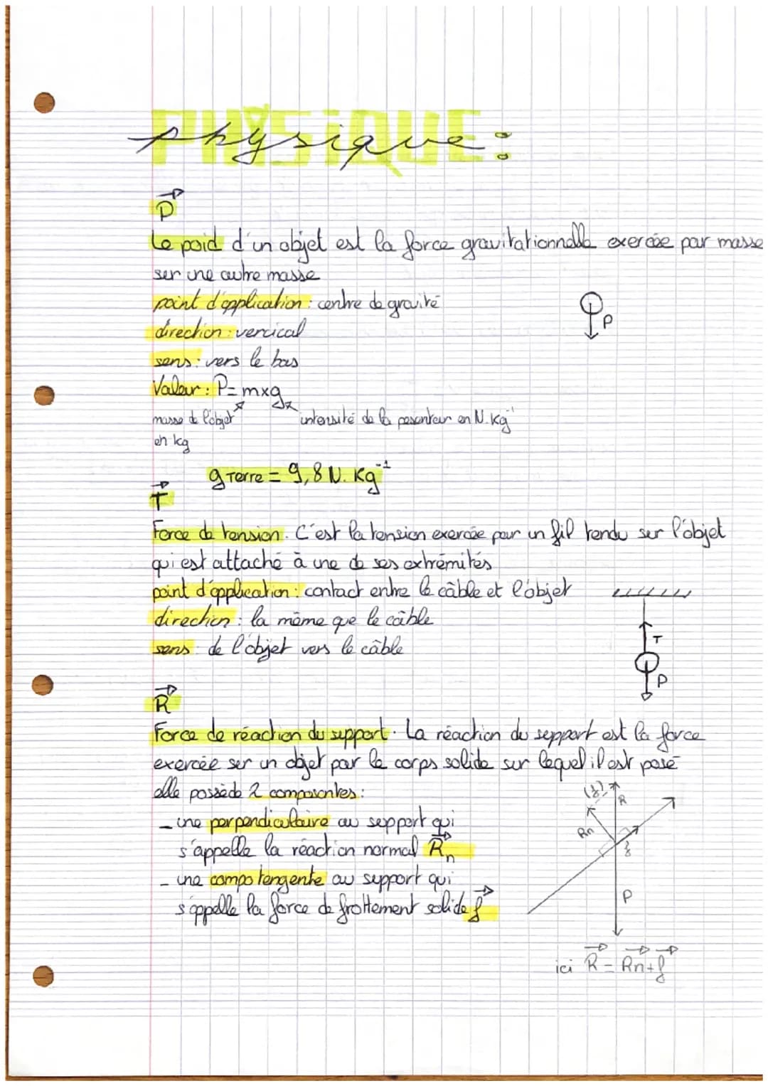 # physique
$
\overrightarrow{P}
$
Le poid d'un objet est la force gravitationnalle exercée par masse
ser une autre masse
point d'applicati
