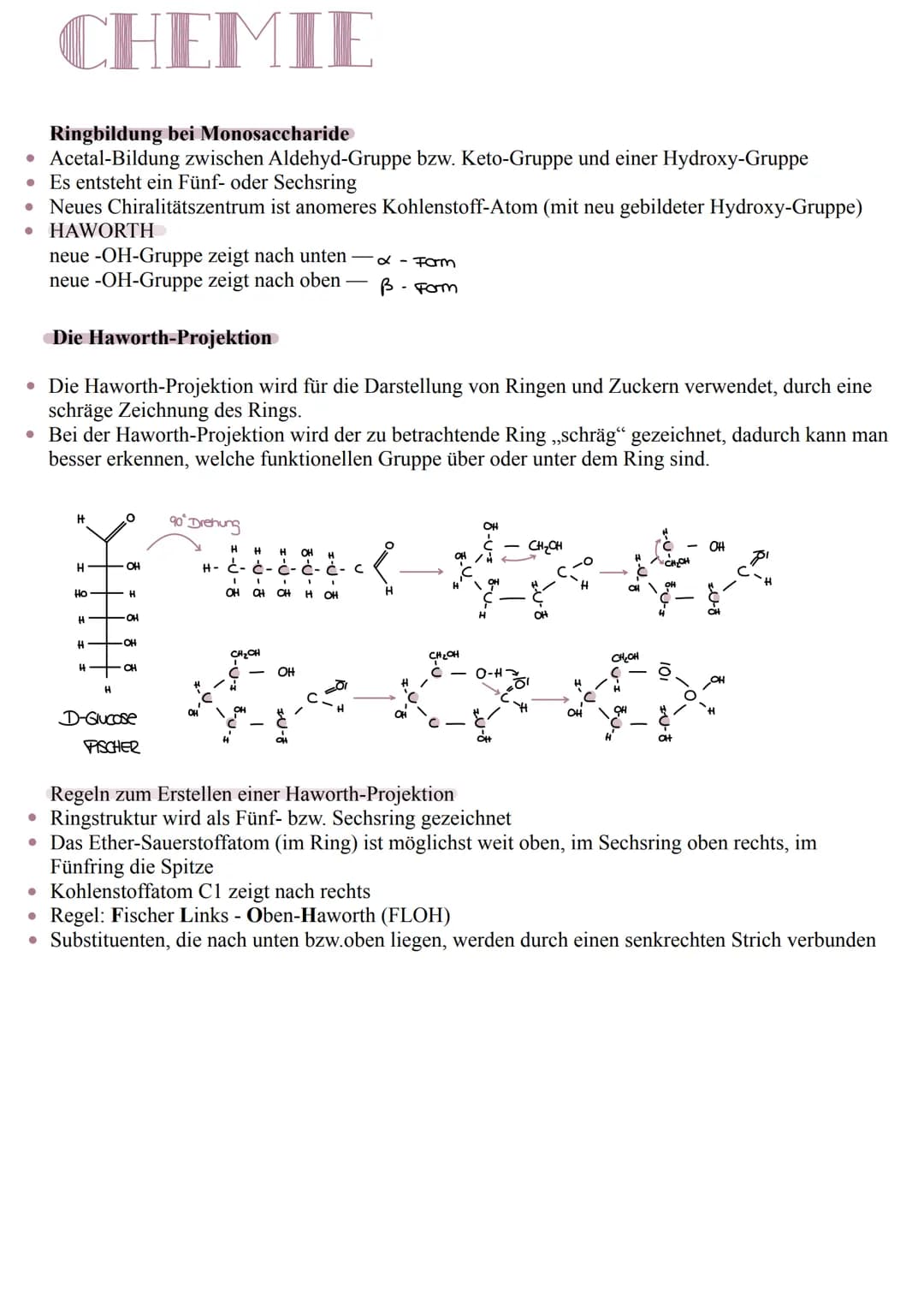 # CHEMIE
Isomerie
Die Isomerie unterscheidet sich in:
* Der Molekülstruktur (Konstitutionsisomerie)
* Der Bindungsanordnung an einem K