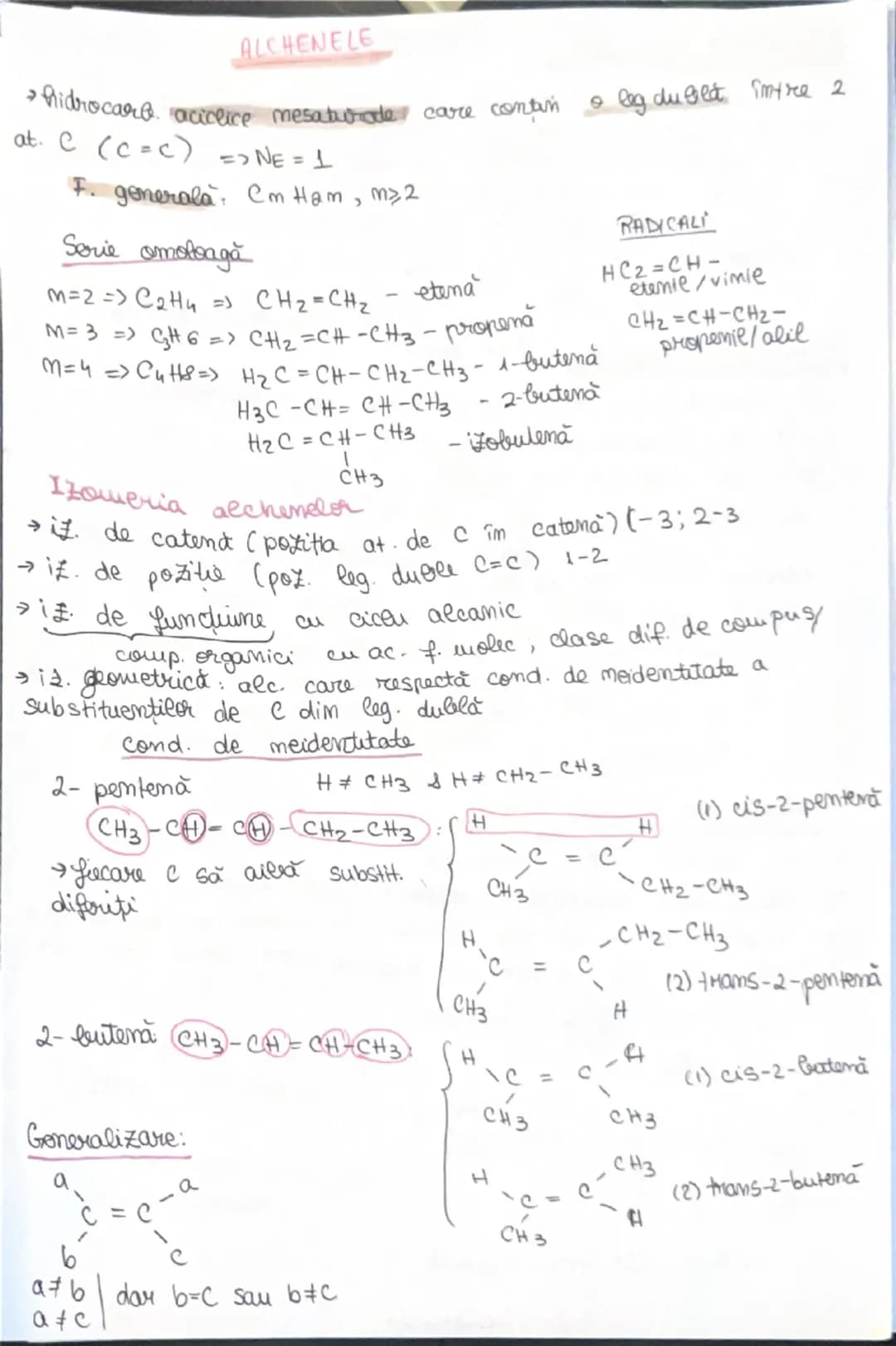 # ALCHENELE
→ hidrocare. aciclice mesaturadecare contin o leg duged imyre 2
at. C (C=c) =>NE = 1
F. generala: Cm Ham, m≥2
Serie omotoagă