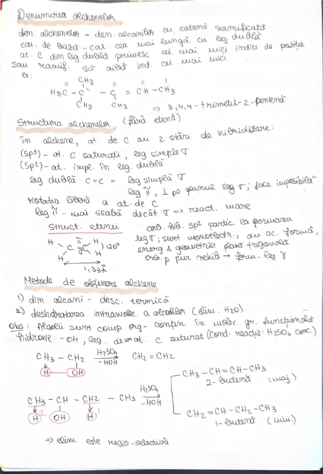 # ALCHENELE
→ hidrocare. aciclice mesaturadecare contin o leg duged imyre 2
at. C (C=c) =>NE = 1
F. generala: Cm Ham, m≥2
Serie omotoagă