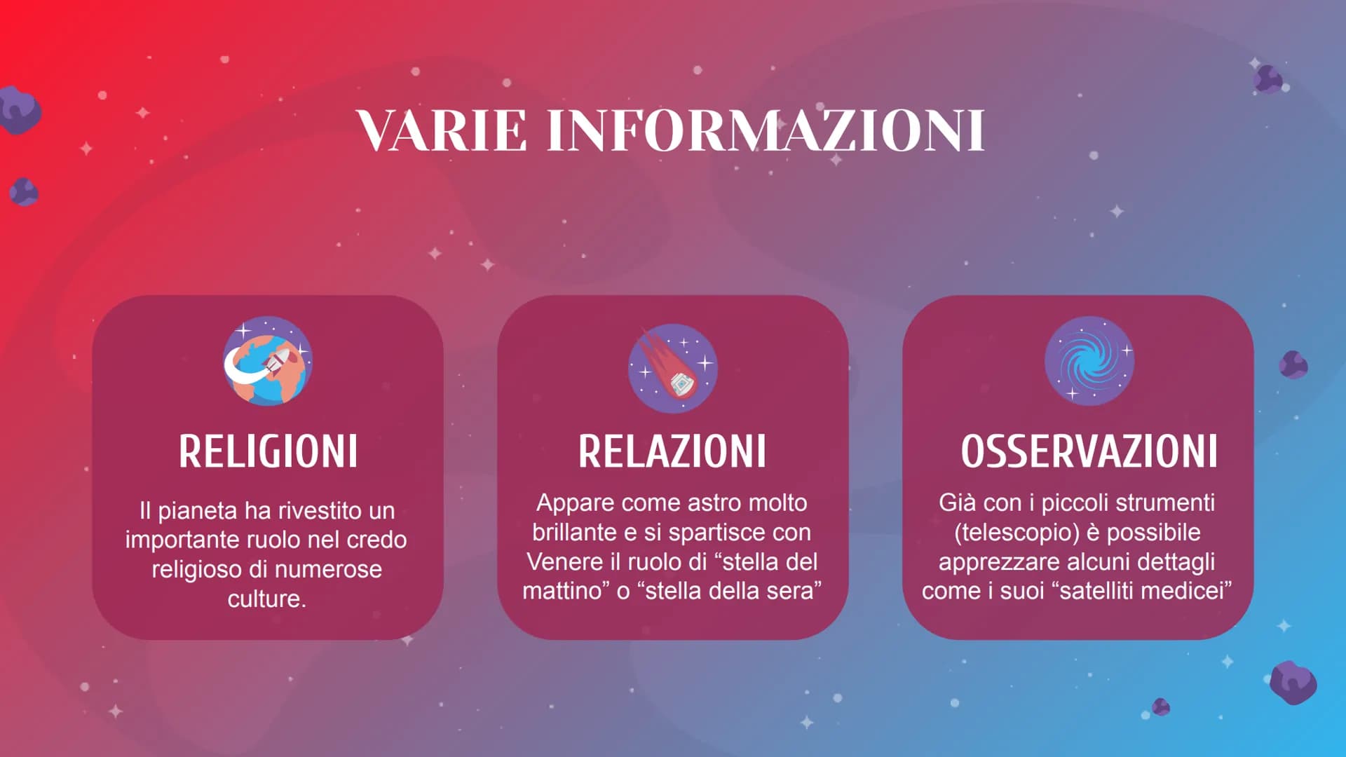 GIOVE
Il più grande pianeta del Sistema solare
Presentazione a cura di:
MATILDE VENTURI IIIG Giove è il quinto pianeta del sistema solare