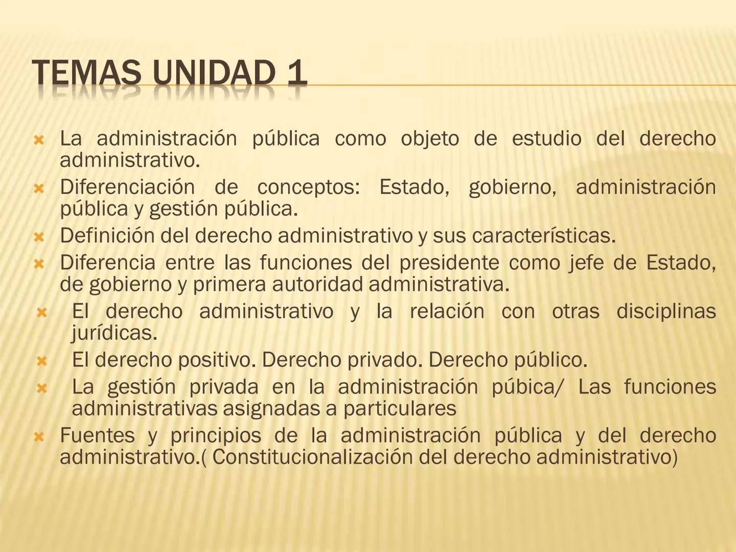 # OBJETIVOS
* Entender el concepto y la finalidad de la
administración pública.
* Entender la constitucionalización del derecho
administrat