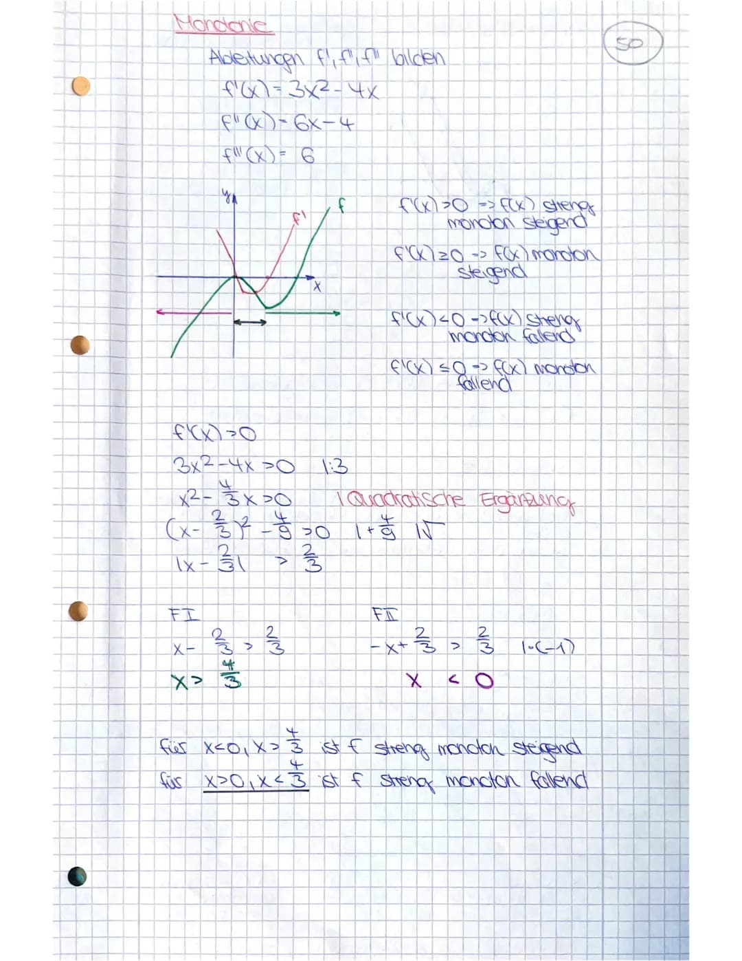 ilbing:
f(x)= x²
xo=2
f'(2)= lim x→2 x²-4 x-2 → 3. bironische
Formel
f'(2)= lim x→2 (x-2)⋅(x-2) (x-2)→kürzen
f'(2)= lim x→2 x+2
= 4 ← x ist