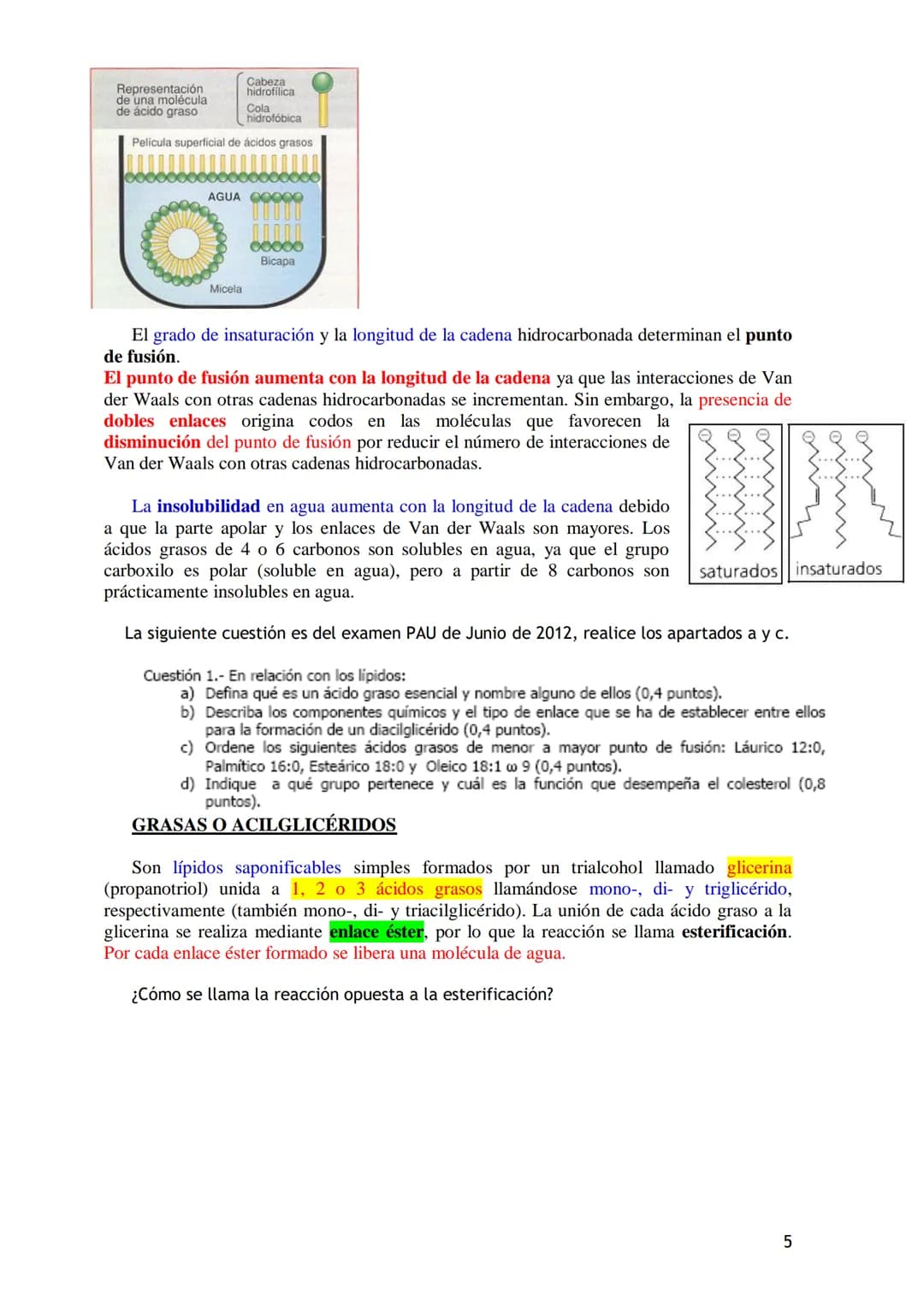 TEMA 3.- LÍPIDOS
1. Generalidades: Composición química, funciones generales (energética, estructural
y biocatalizadora).y clasificación: lí