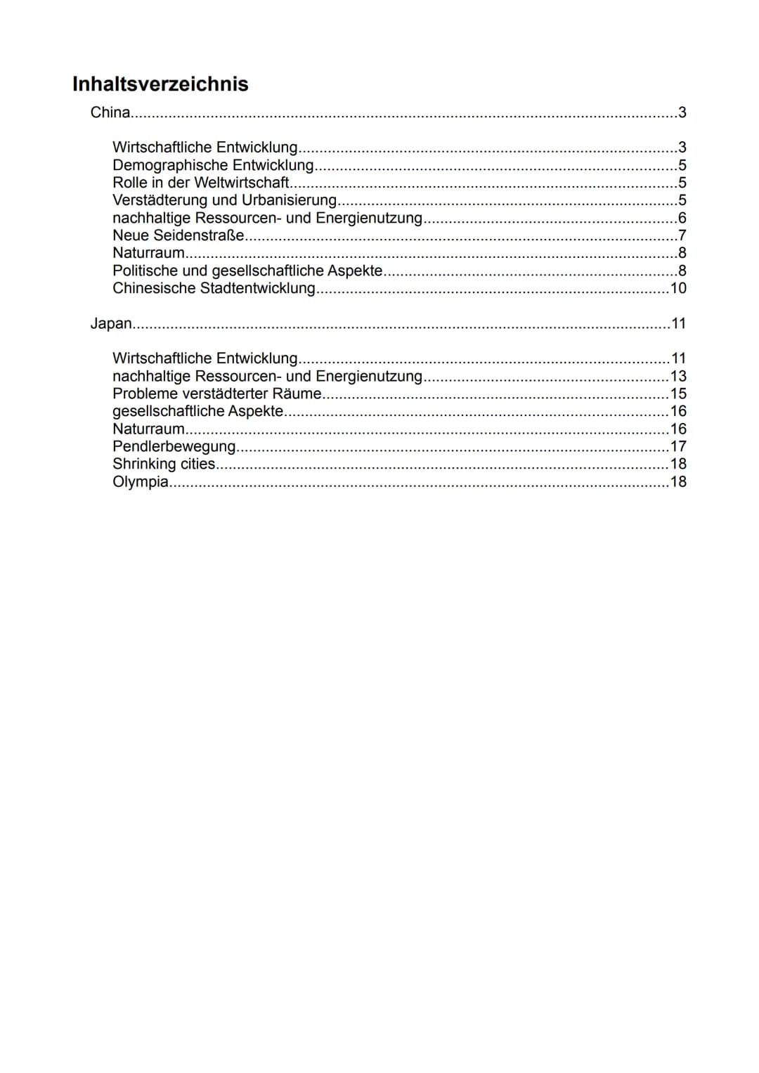 Erdkunde
gA
Semester 3
- Ostasien - Inhaltsverzeichnis
China..............................................................................