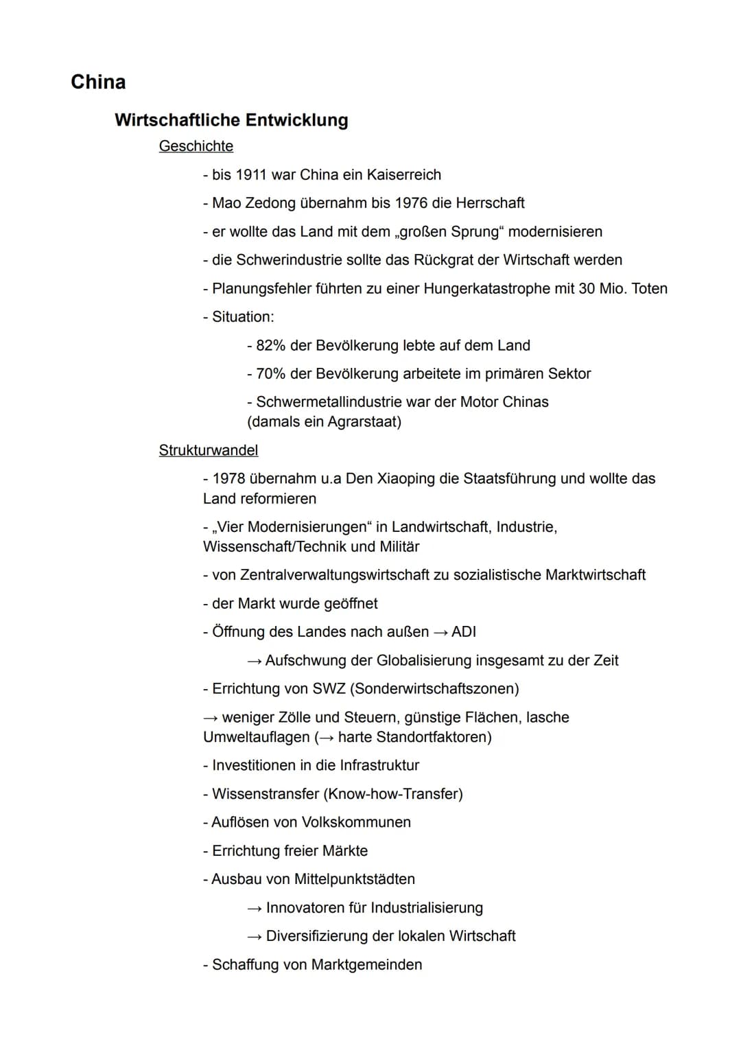 Erdkunde
gA
Semester 3
- Ostasien - Inhaltsverzeichnis
China..............................................................................