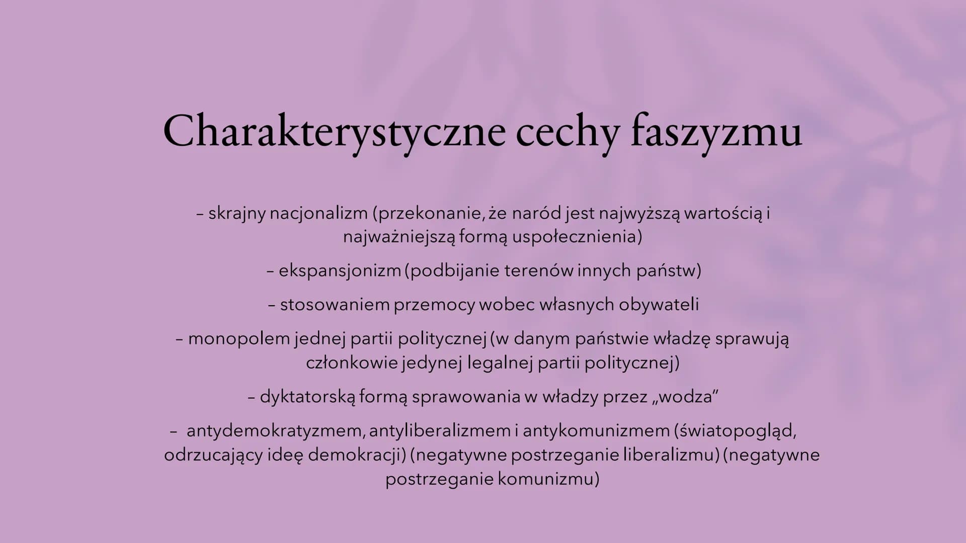# Narodziny faszyzmu
Faszyzm, nazizm, A. Hitler, B. Mussolini Faszyzm we
Włoszech
Powodem narodzin faszyzmu we Włoszech
była m. in. sytuac