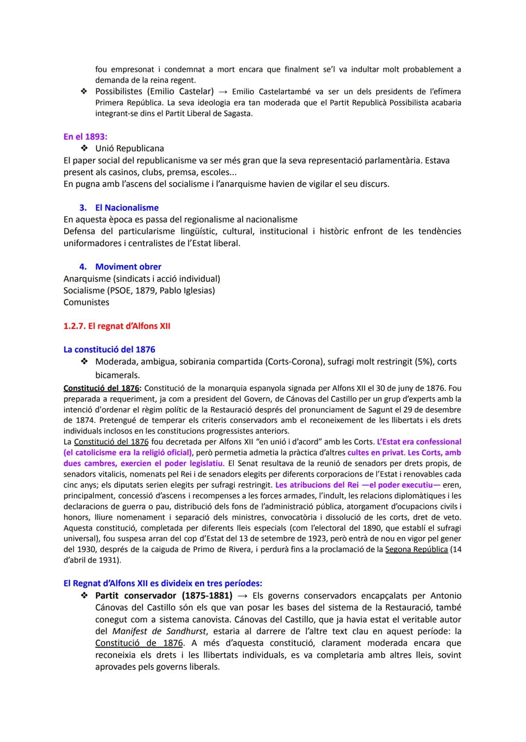 # LA RESTAURACIÓ
1. SISTEMA POLÍTIC DE LA RESTAURACIÓ
1.1. Definició
Període de la història d'Espanya que comprèn des del desembre de 187