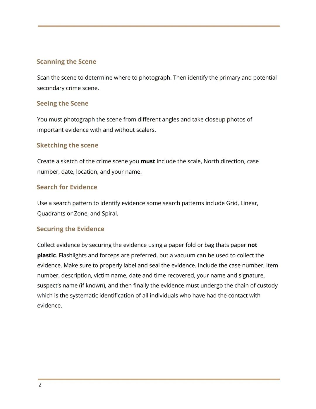 # Forensic Science
Unit 2.2 2023
CREATOR: Zuliana
@zuliana1787
Crime Scene Procedures
Processing the Crime Scene
There are 7 steps to pro