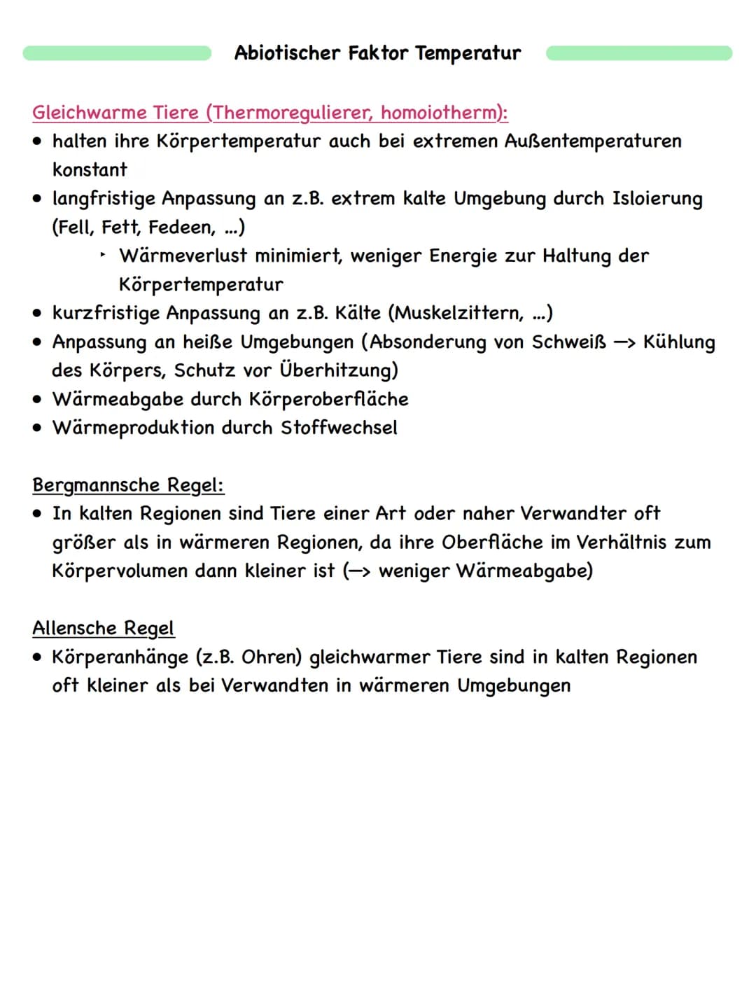 Zusammenfassung
# Ökologie
## Abiotische und biotische Faktoren
### Biotische Faktoren
- gehen von Lebewesen aus
- Konkurrenten
- Parasit