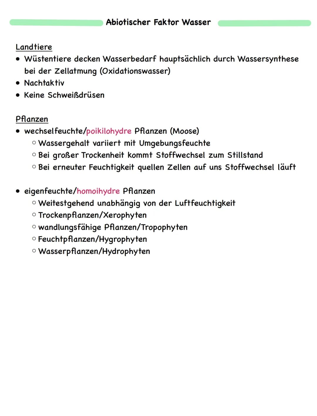 Zusammenfassung
# Ökologie
## Abiotische und biotische Faktoren
### Biotische Faktoren
- gehen von Lebewesen aus
- Konkurrenten
- Parasit