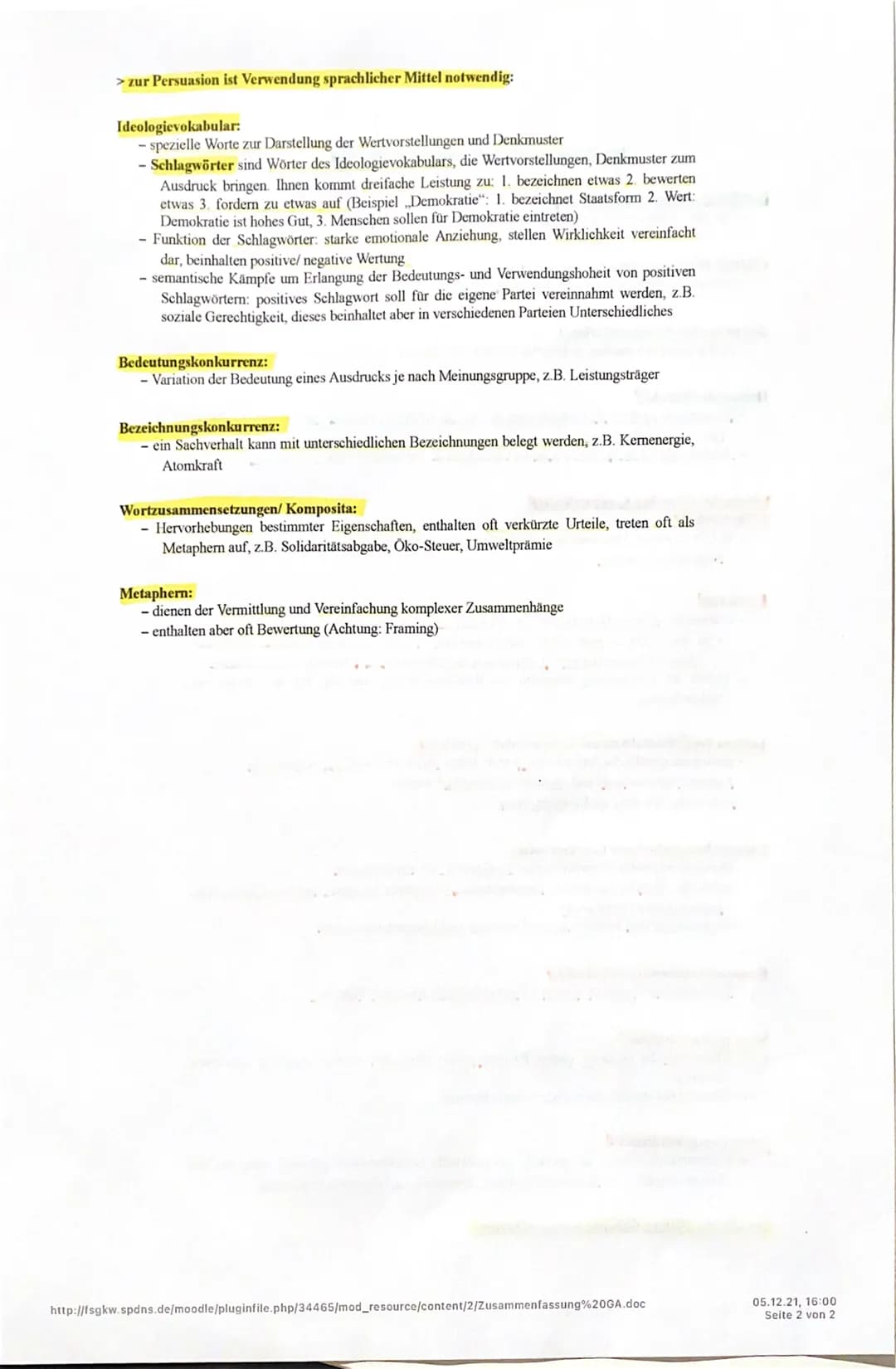 # Zusammenfassung: Politische Kommunikation
Verhältnis von Sprache und Politik:
- Sprache ist Instrument der Politk, Politiker handeln durc