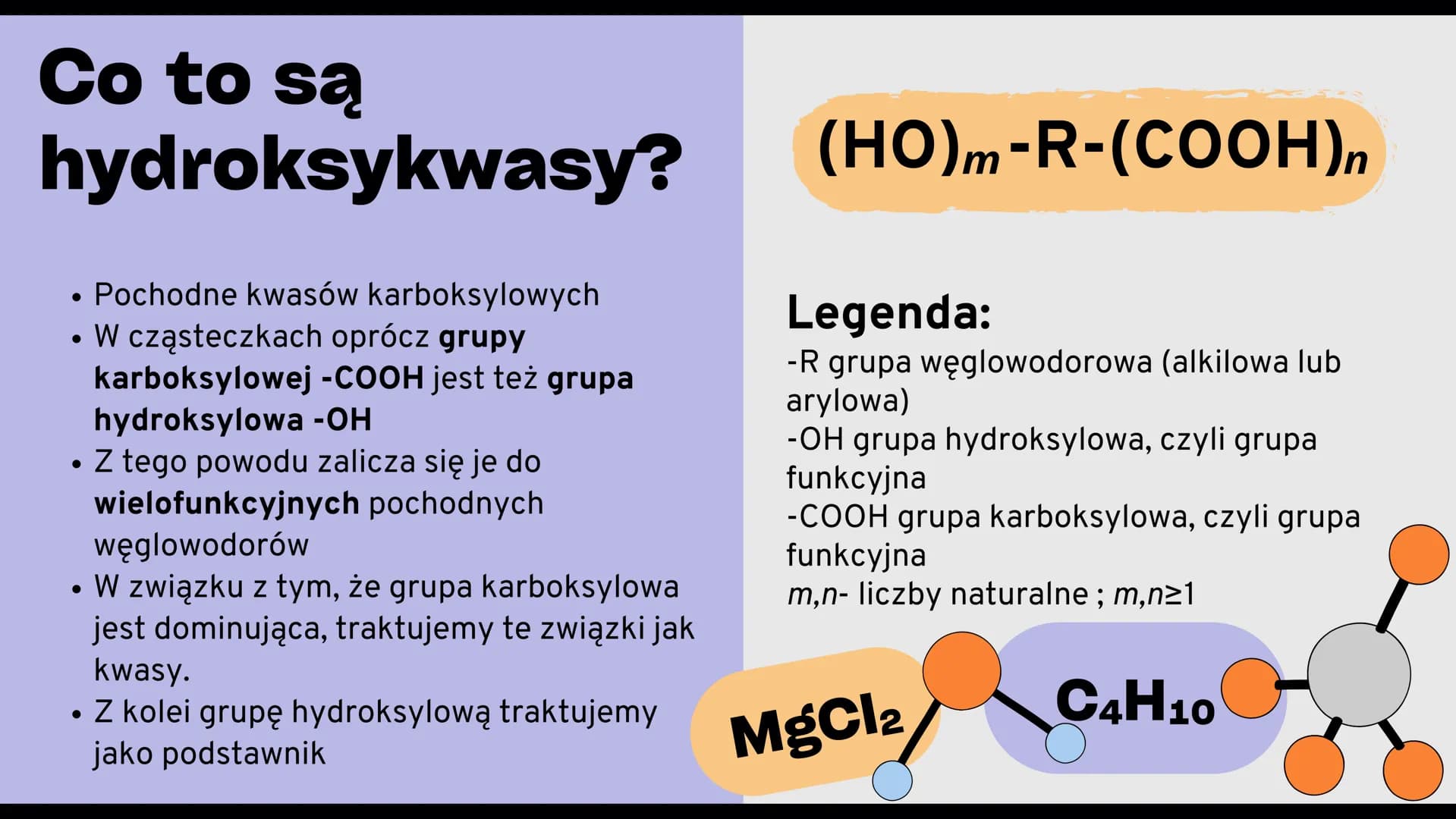 # HYDROKSYKWASY
30
Zn
Cynk
12
Mg
Magnez # Cele prezentacji:
• Przedstawienie budowy oraz podziału hydroksykwasów wraz z zasadami ich