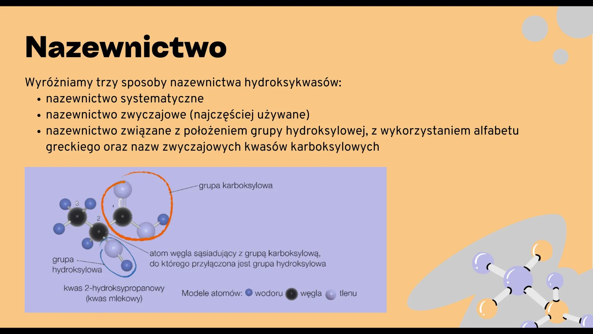 # HYDROKSYKWASY
30
Zn
Cynk
12
Mg
Magnez # Cele prezentacji:
• Przedstawienie budowy oraz podziału hydroksykwasów wraz z zasadami ich