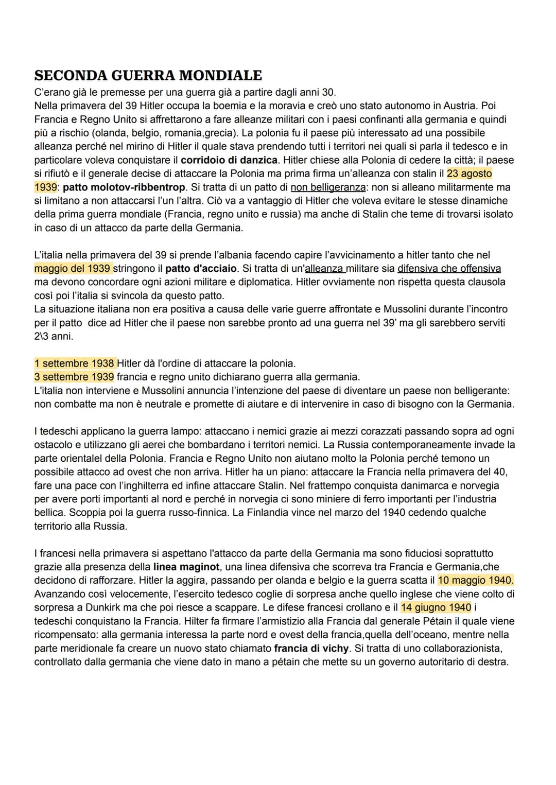 # SECONDA GUERRA MONDIALE
C'erano già le premesse per una guerra già a partire dagli anni 30.
Nella primavera del 39 Hitler occupa la boemi
