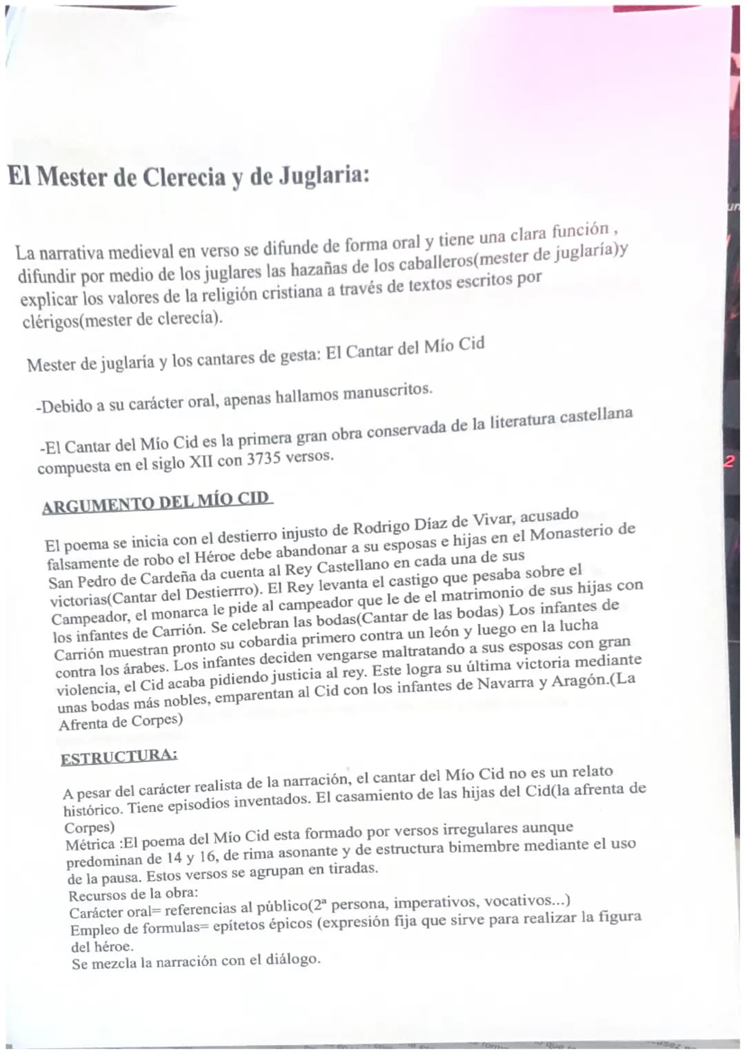 # La Edad Media
Características:
Los rasgos generales que definen los rasgos generales que definen la literatura
medieval son:
-La oralid