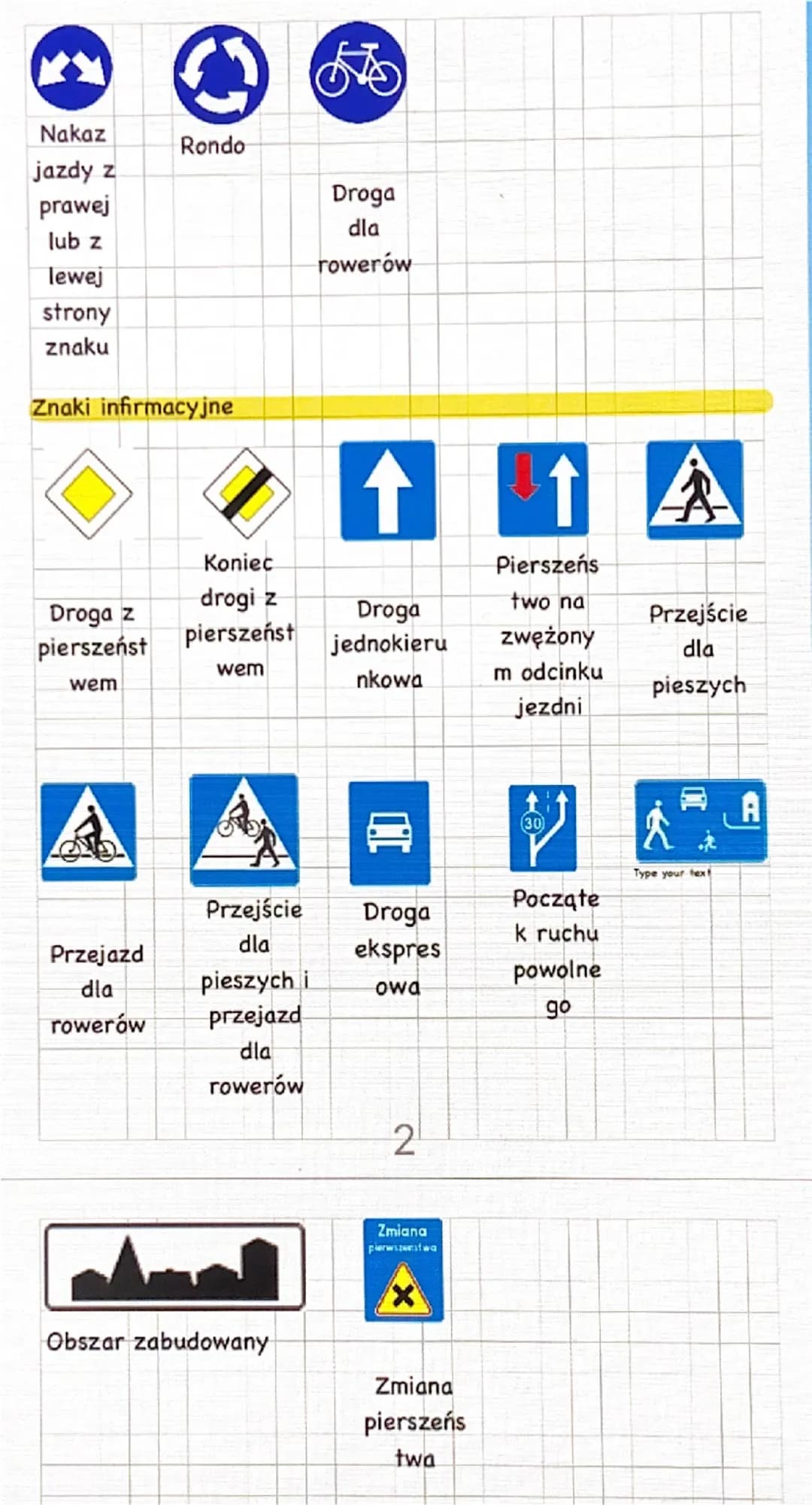 # Znaki drogowe nakazu i
informacyjne
Ogulnie
Znaków drogowych jest dużo rodzai. Dzisiaj zajmę się znakami
nakazu i informacyjnymi (nie zr