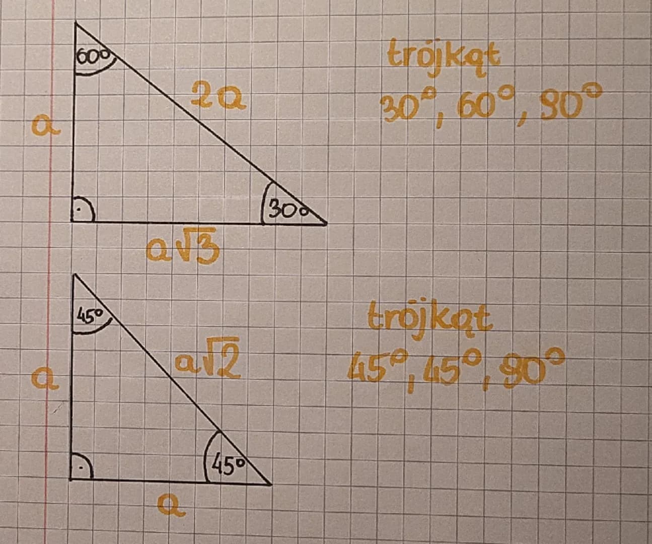 wzory
a
Q
h
a
d
Q
mate-
matyka
h= $\frac{a\sqrt{3}}{2}$ wysokość
P= $\frac{a^2\sqrt{3}}{4}$ pole
trójkąt rownoboczny
d=$a\sqrt{2}$ prze