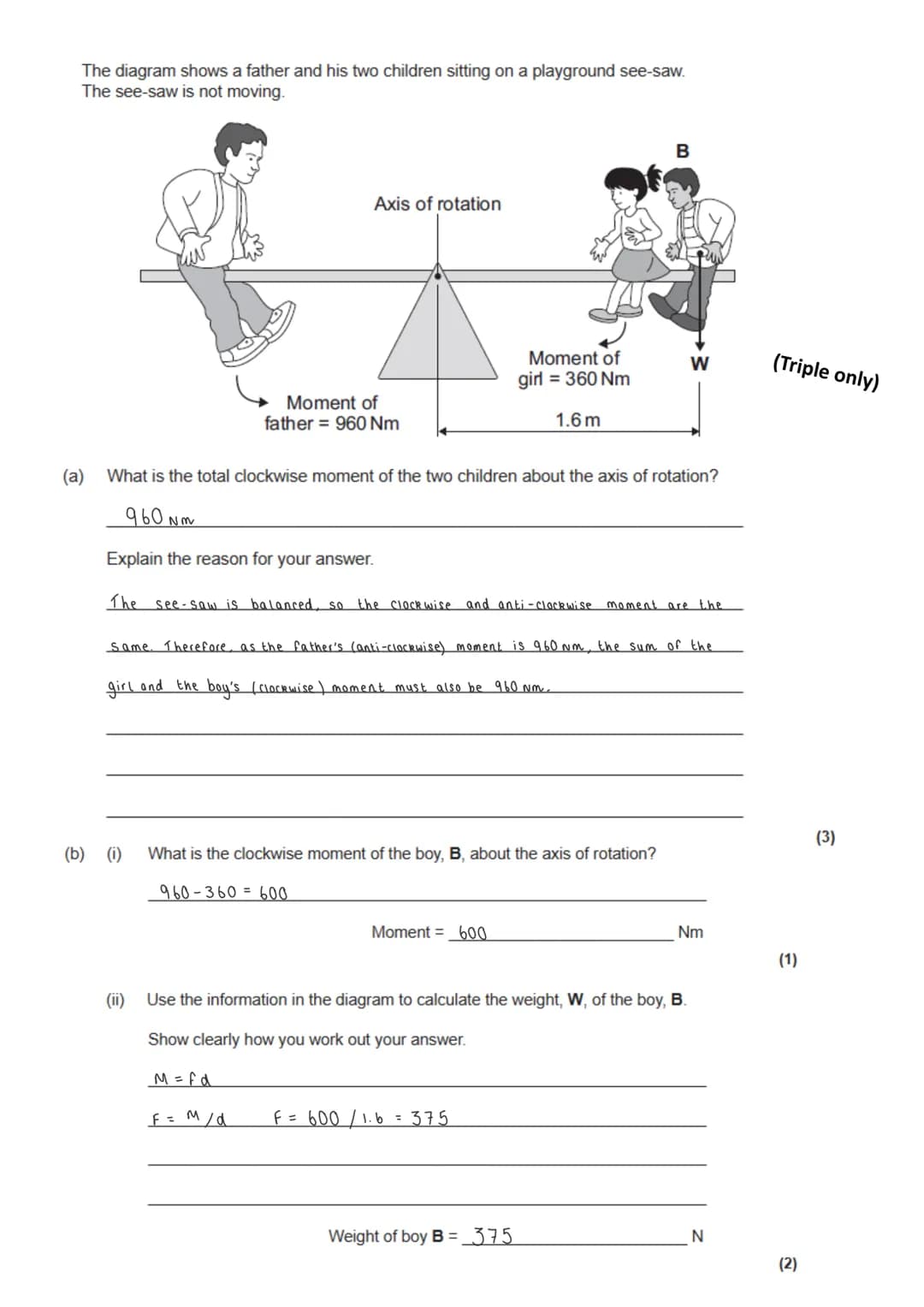 GCSE Physics - Paper 2 calculation practice
weight mass x gravitational field strength
work done = force distance (along the line of actio