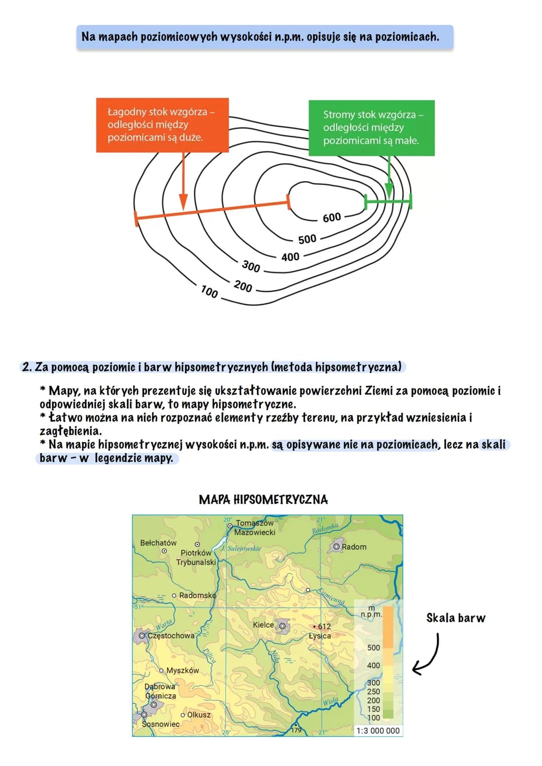 # Rodzaje map
@_notateczkii
## Podział map ze względu na skale
1. TOPOGRAFICZNE
* przedstawiają niewielki obszar,
* zawierają wiele szczeg