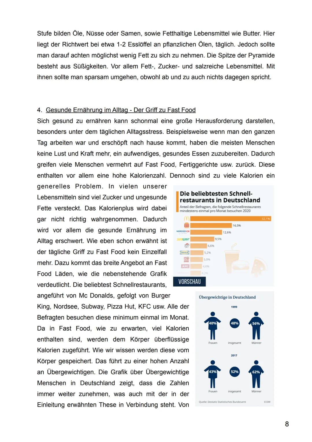 # Thema:
Gesunde Ernährung -
Du bist was du isst
Thema Gesundheit Inhaltsverzeichnis
1. Einleitung......................................