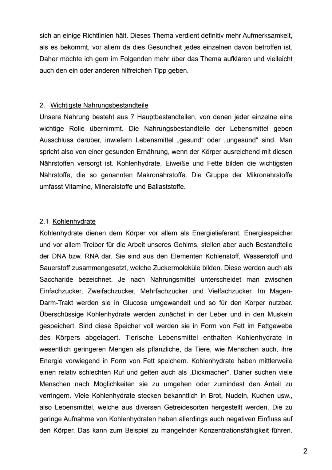 # Thema:
Gesunde Ernährung -
Du bist was du isst
Thema Gesundheit Inhaltsverzeichnis
1. Einleitung......................................
