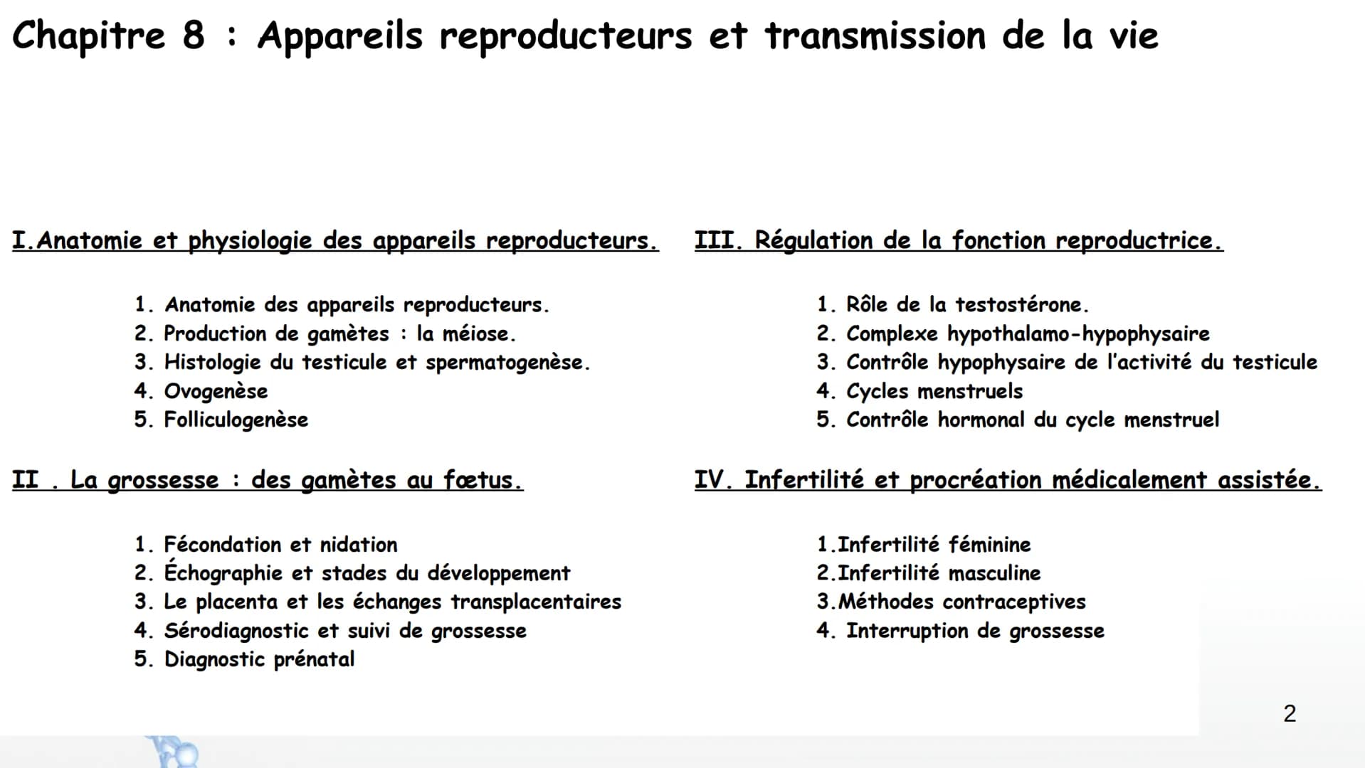 Cycle ovarien
Ovocyte
de premier ordre en développement
Follicule de
De Graaf mature
Antrum
Expulsion de l'ovocyte
Follicules
Corps ja