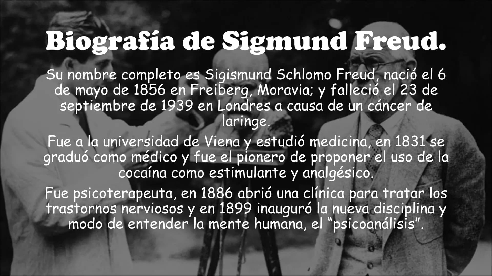 # Freud y el psicoanálisis DIEZ
COSAS
Índice
El método psicoanalítico
- Biografía de Sigmund Freud.
- Origen
- El psicoanálisis y sus objet