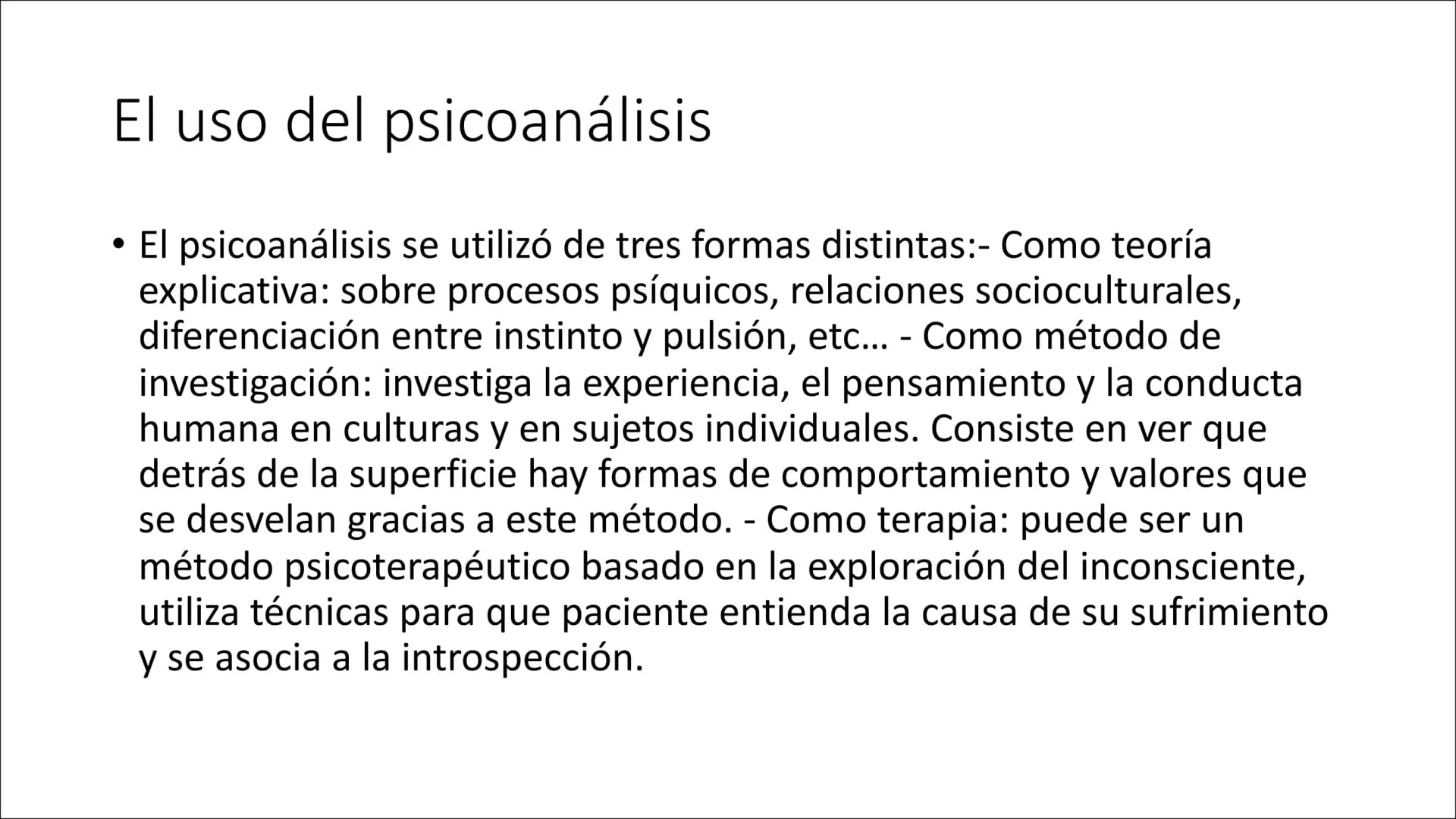 # Freud y el psicoanálisis DIEZ
COSAS
Índice
El método psicoanalítico
- Biografía de Sigmund Freud.
- Origen
- El psicoanálisis y sus objet