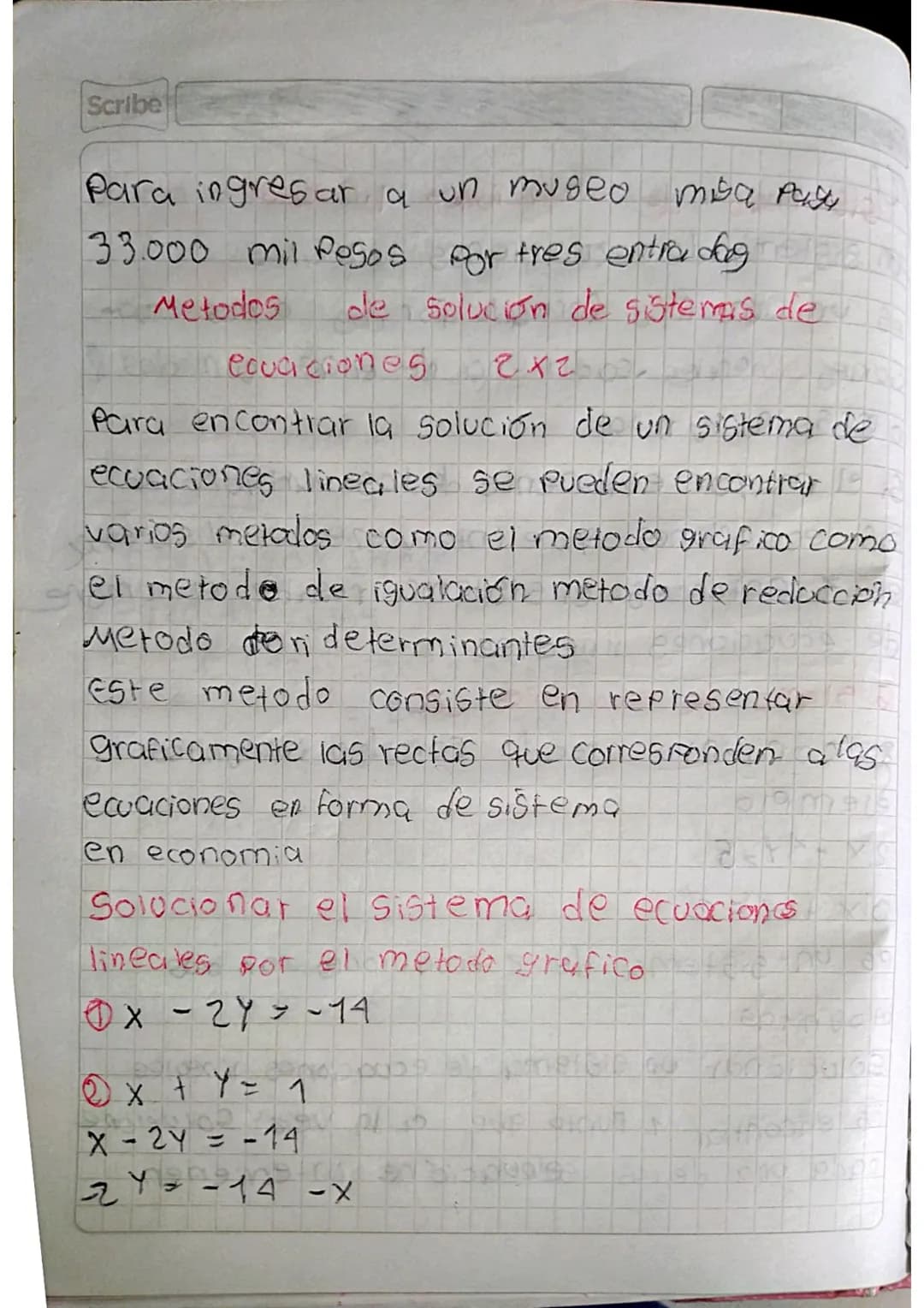 Misistermas
Sistemas de ecuaciones linecies Bo
un sistema de ecuaciones lineales dece
es un conjunto formado por dos o mos ecua
ciones line