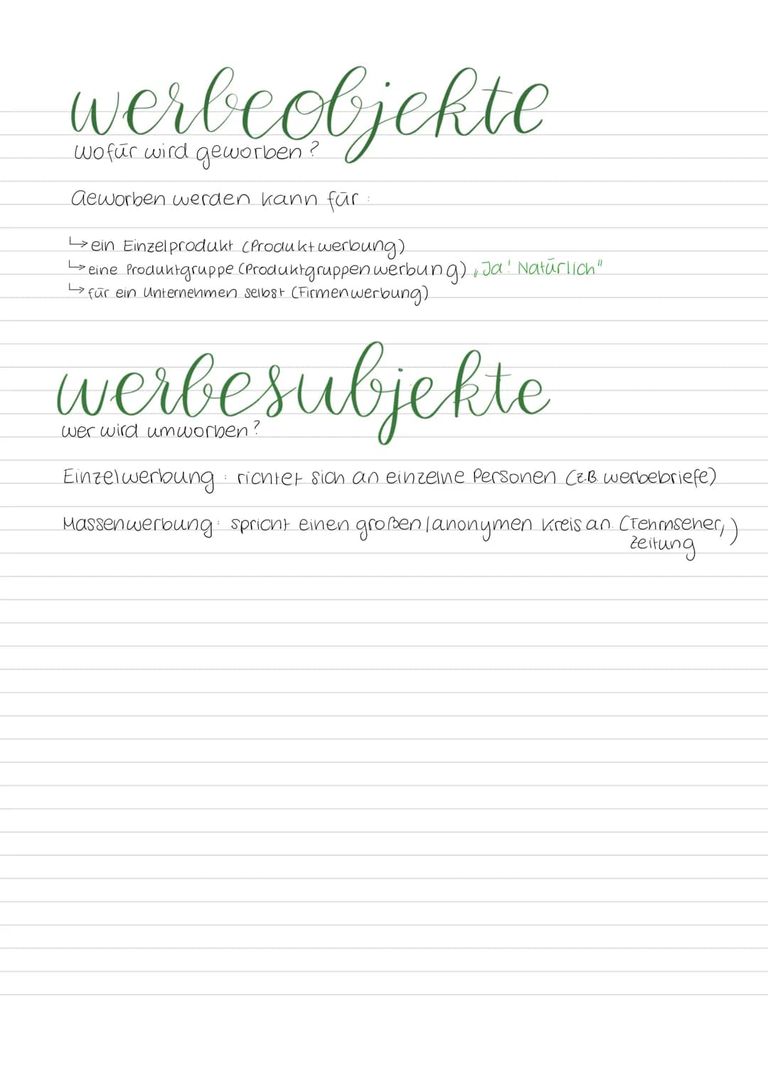 werbeobjekte
wofür wird geworben?
Aeworben werden kann für:
- ein Einzelprodukt (Produkt werbung)
- eine Produktgruppe (Produktgruppen we